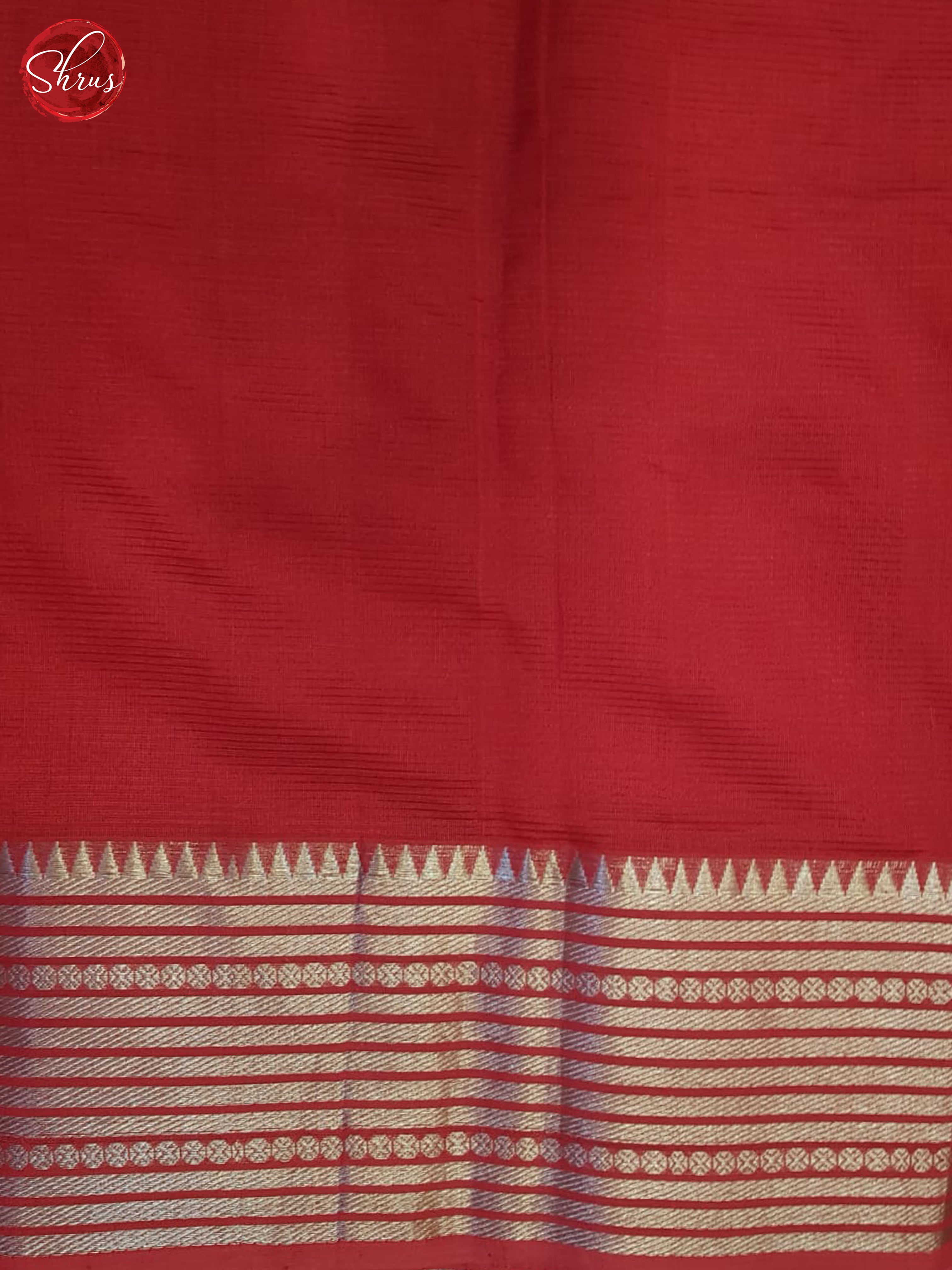 Red(Single Tone)- Mangalagiri silkcotton Saree - Shop on ShrusEternity.com