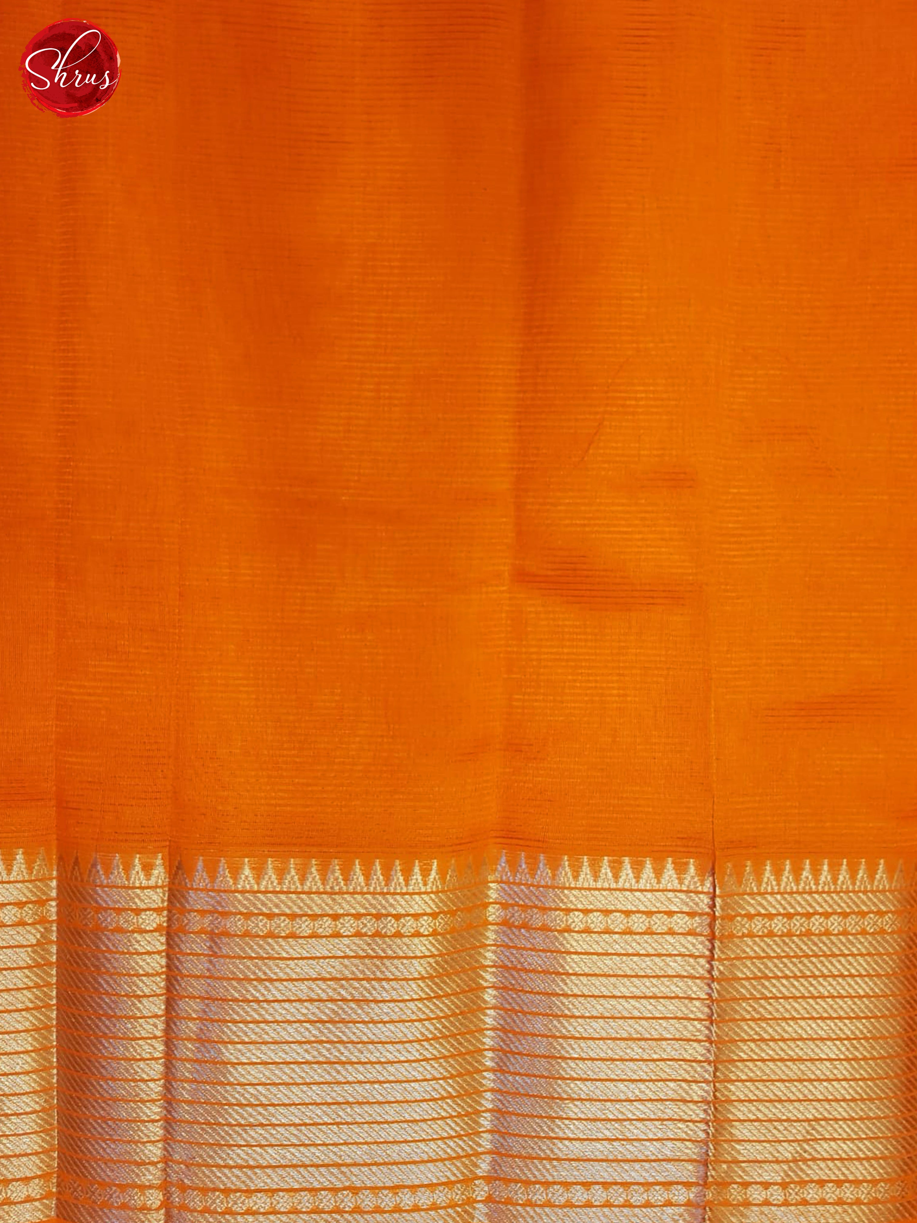 Orange(Single Tone)- Mangalagiri silkcotton Saree - Shop on ShrusEternity.com
