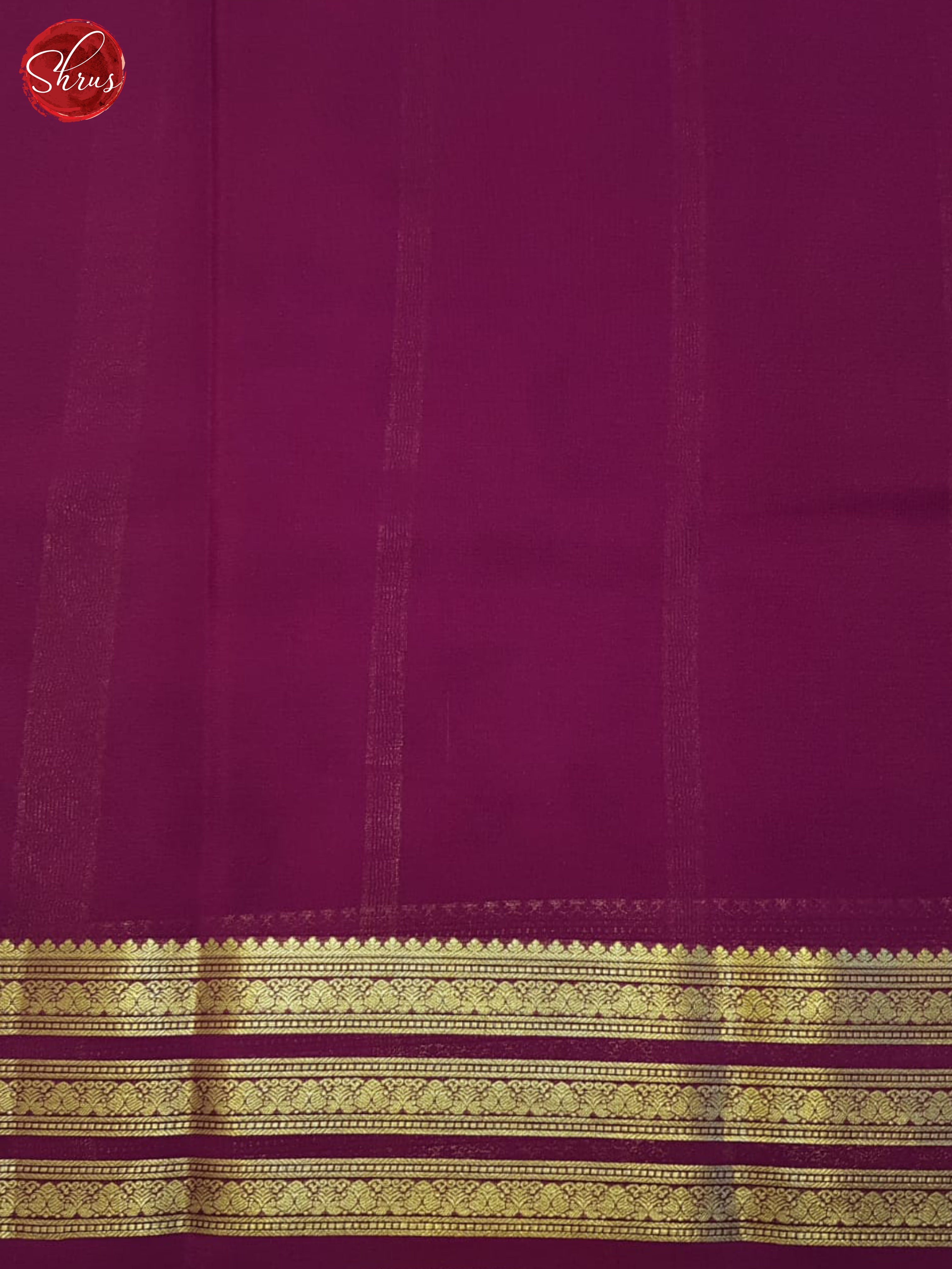 Cream & Majenta - Mysore Silk Saree - Shop on ShrusEternity.com