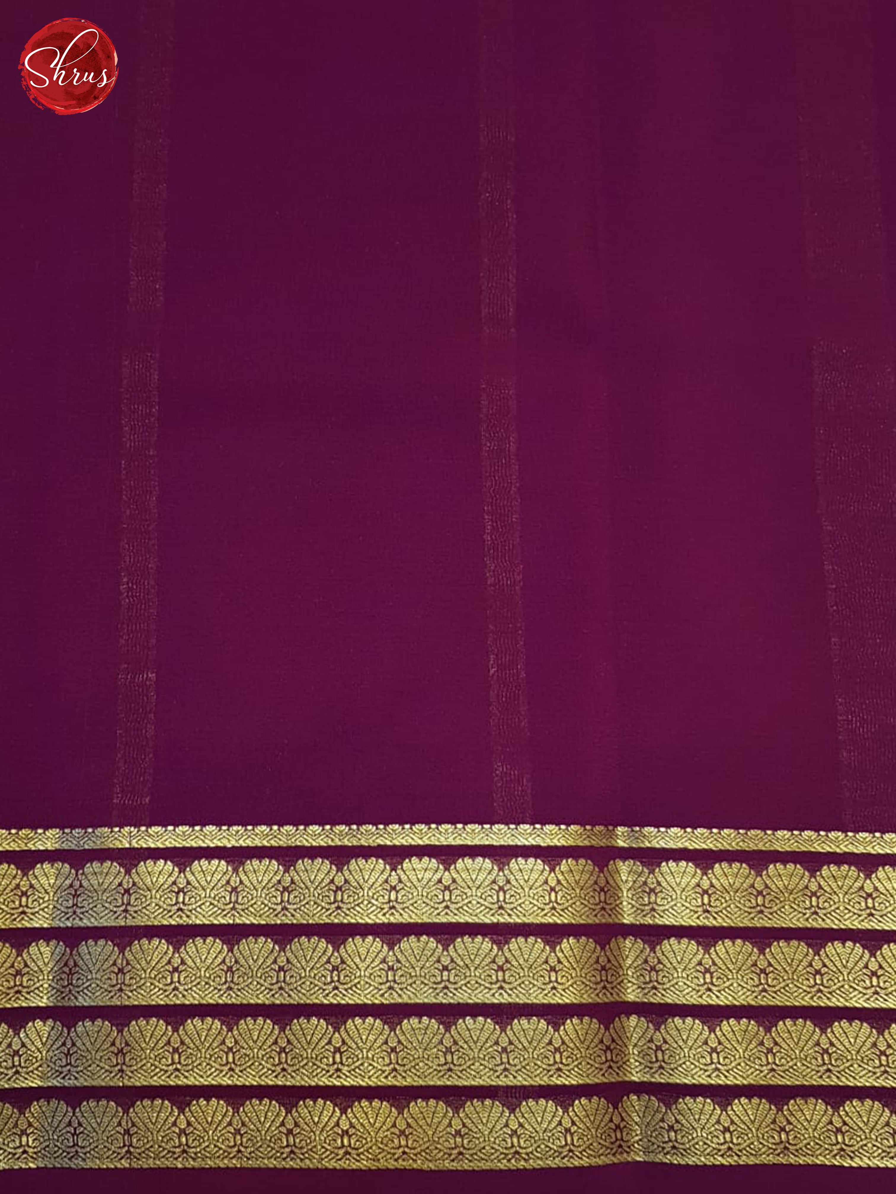 Cream & Majenta - Mysore Silk Saree - Shop on ShrusEternity.com