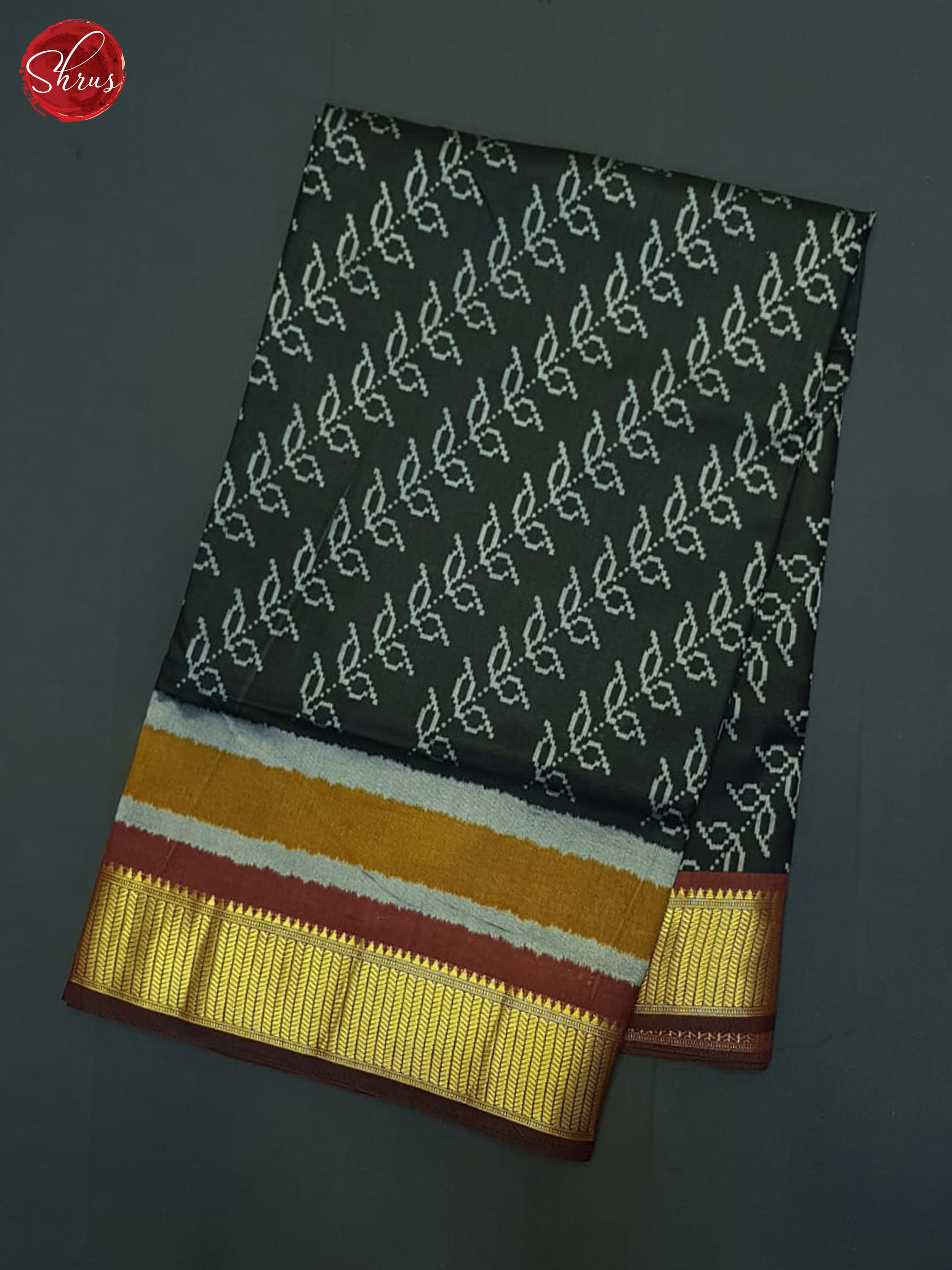 Black And Brown- Semi Patola Saree - Shop on ShrusEternity.com