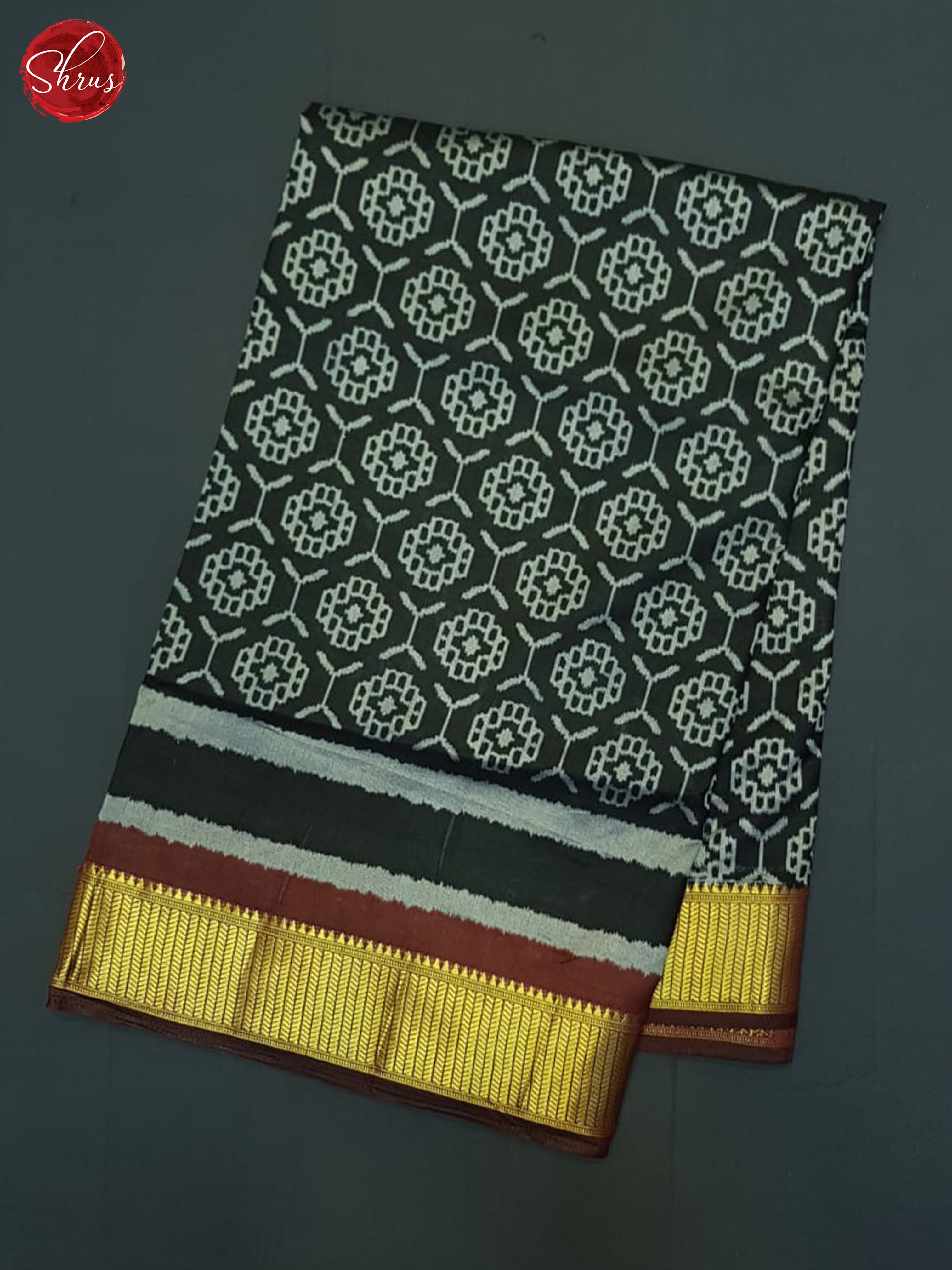 Black And Maroon- Semi Patola Saree - Shop on ShrusEternity.com