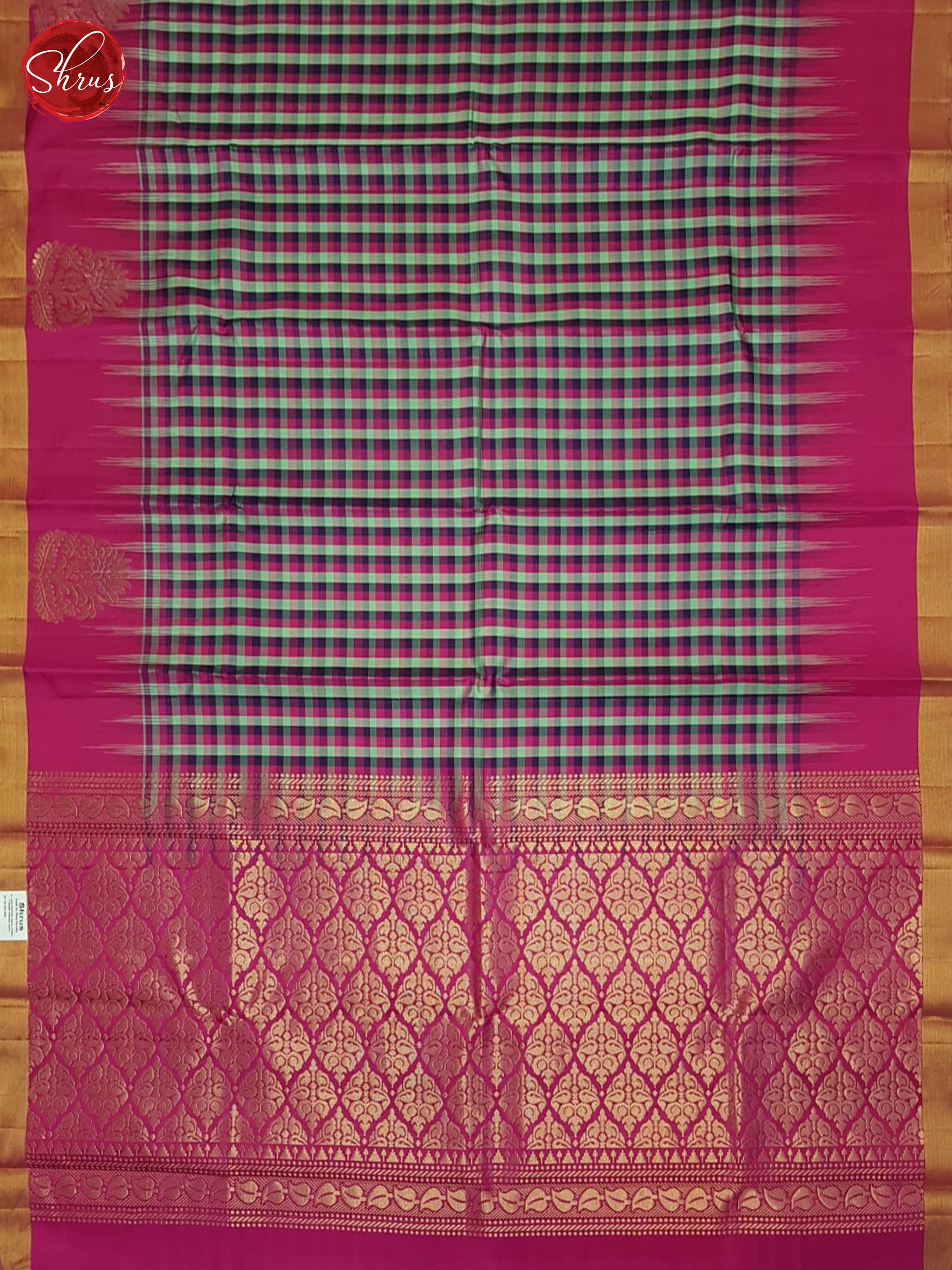 Green & Pink- Soft Silk Saree - Shop on ShrusEternity.com