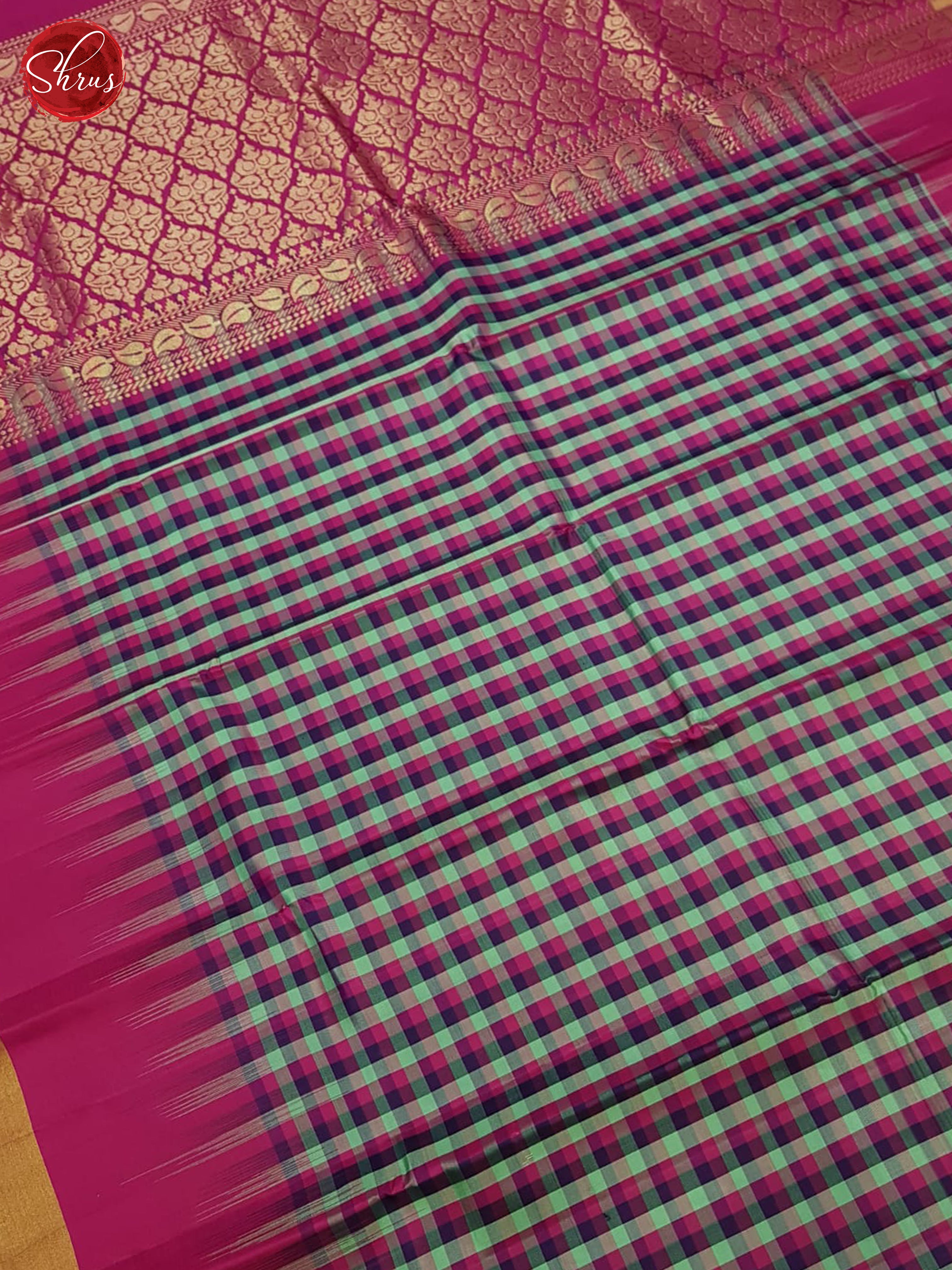 Green & Pink- Soft Silk Saree - Shop on ShrusEternity.com