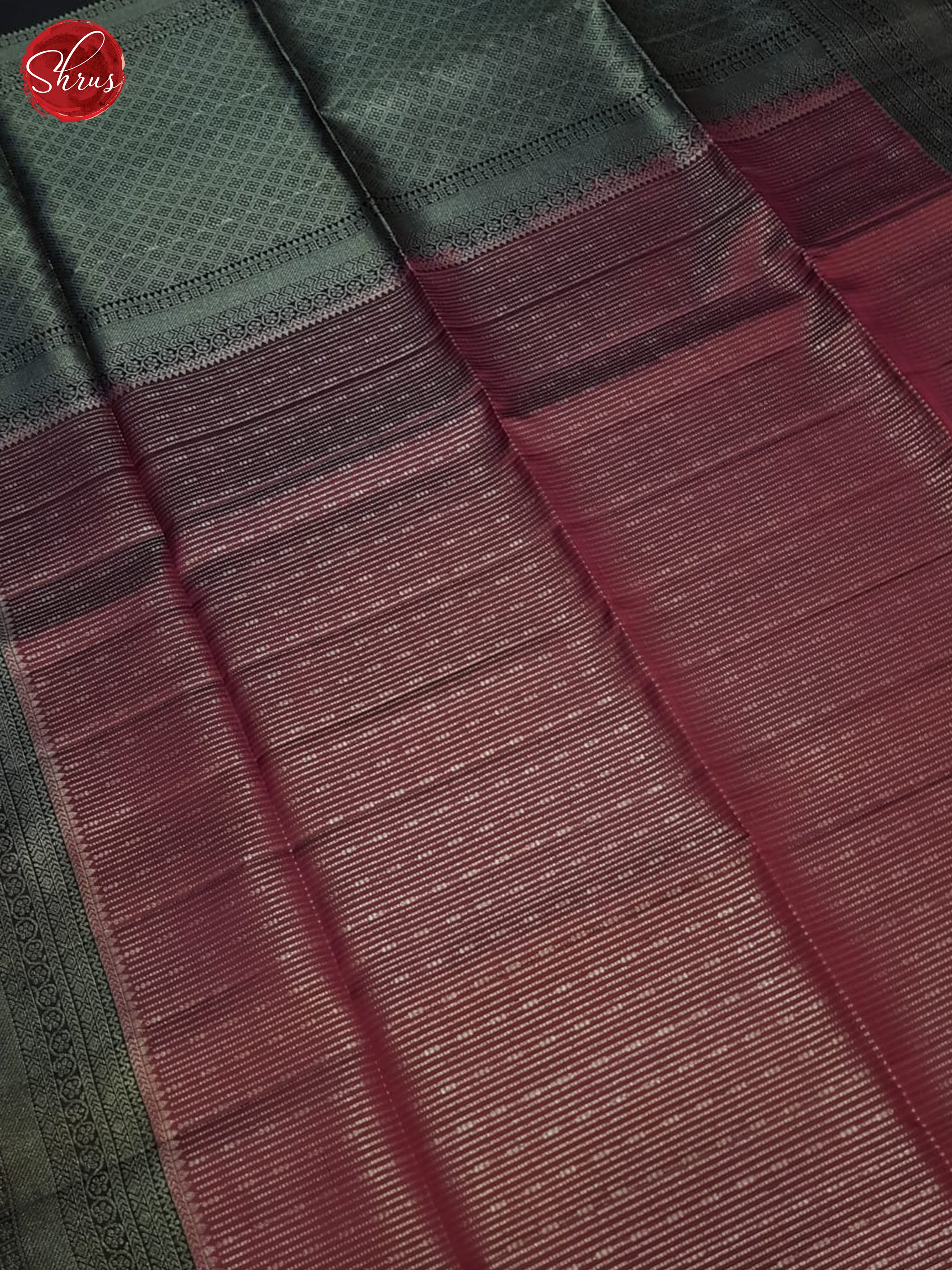 Wine & Black - Soft Silk Saree - Shop on ShrusEternity.com