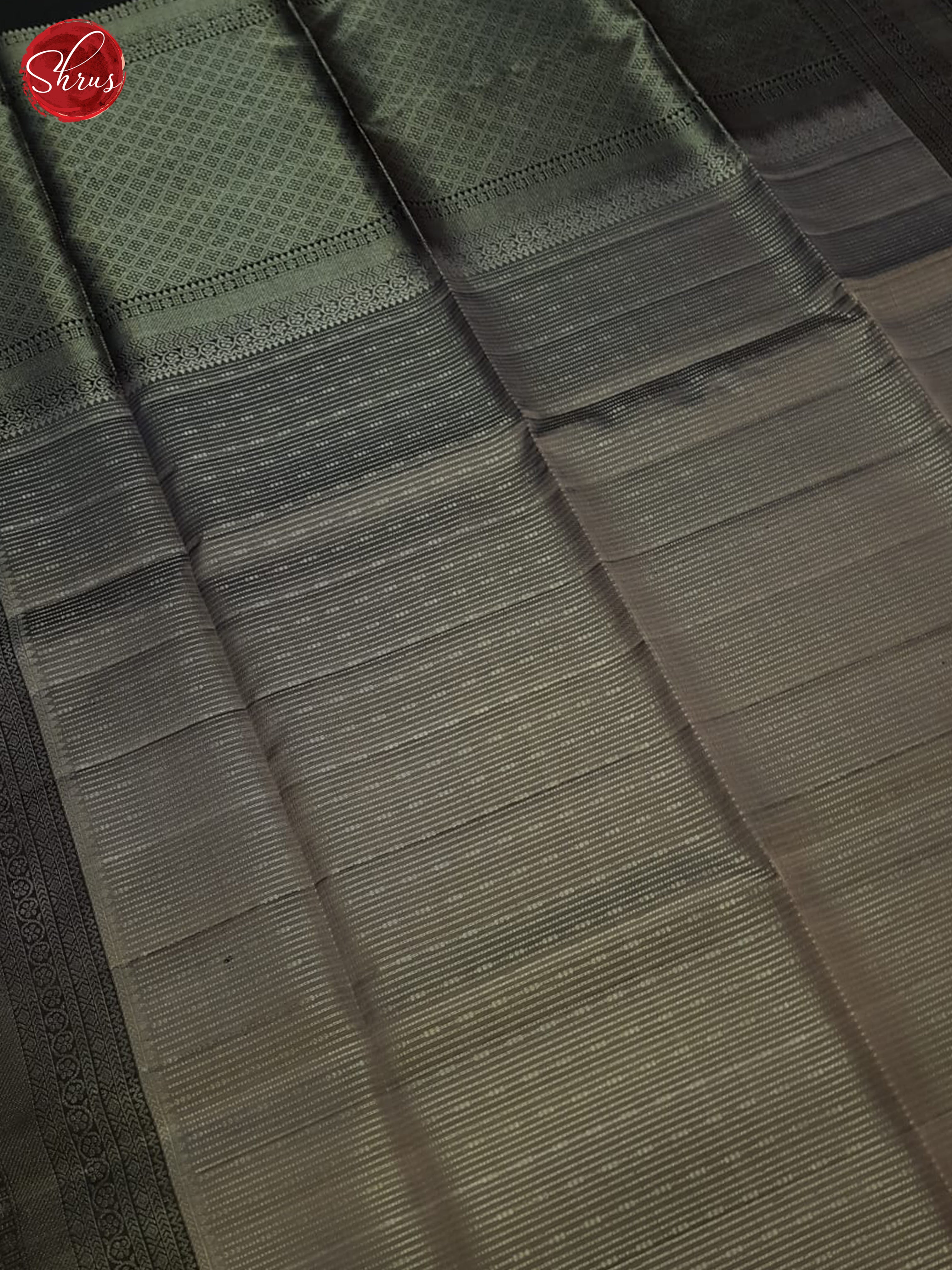 Grey & Black - Soft Silk Saree - Shop on ShrusEternity.com