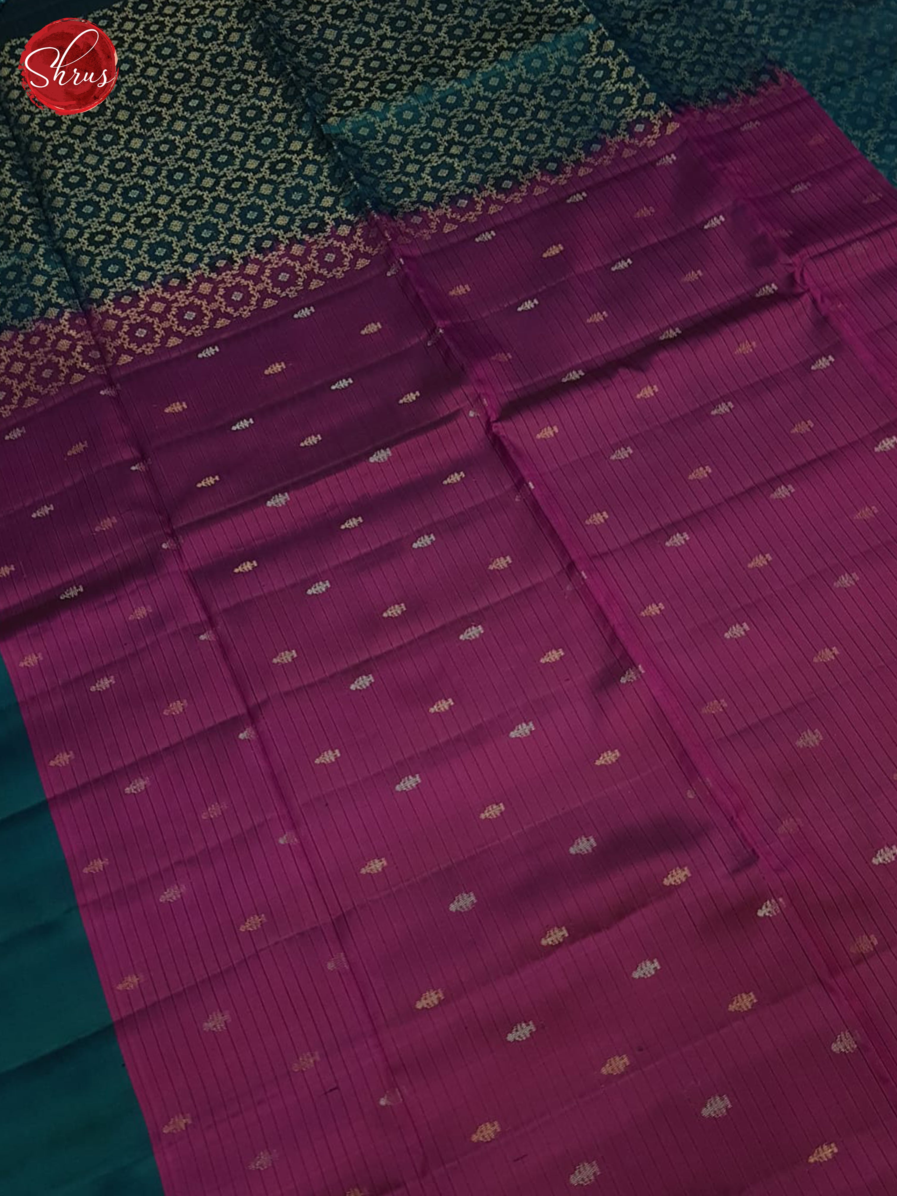 Majenta & Peacock Green - Soft Silk Saree - Shop on ShrusEternity.com