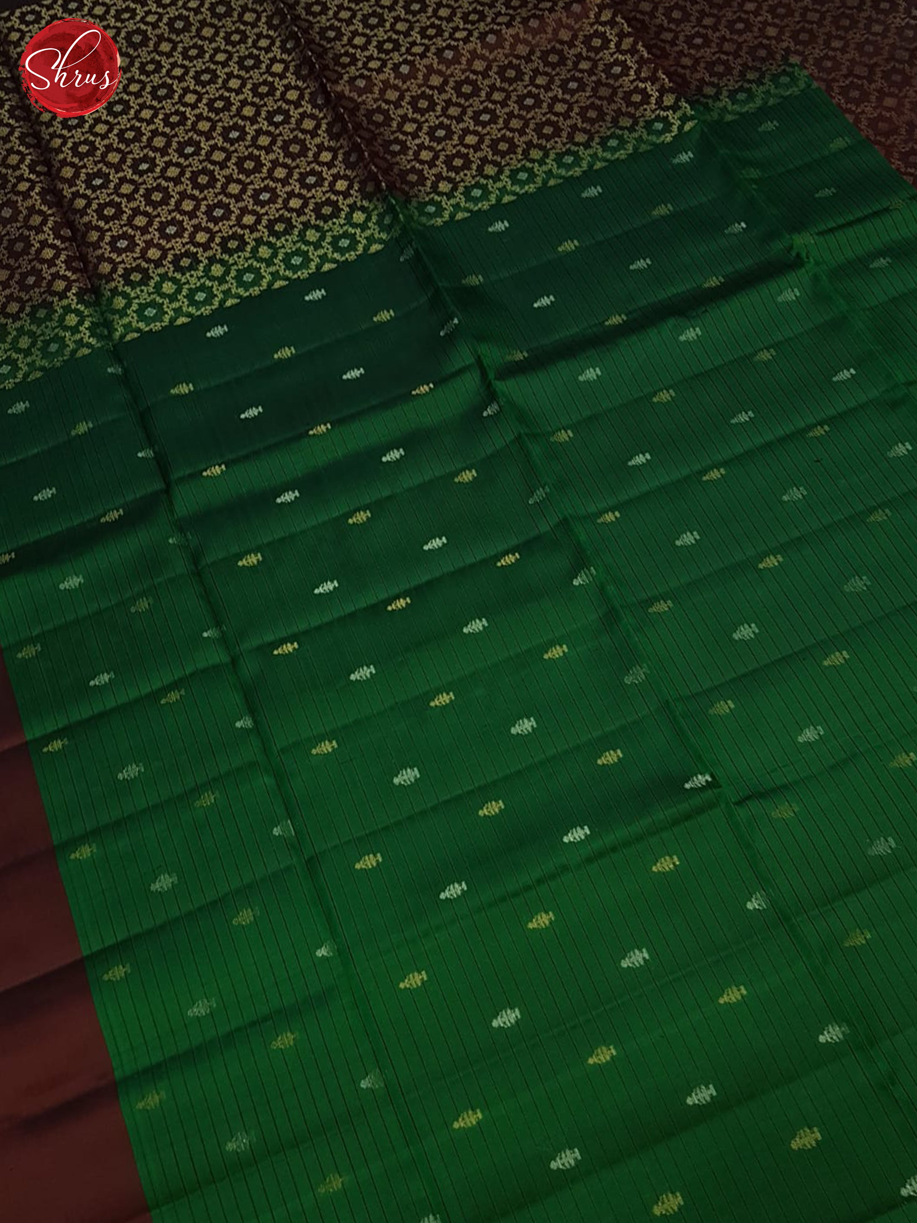 Green & Maroon - Soft Silk Saree - Shop on ShrusEternity.com