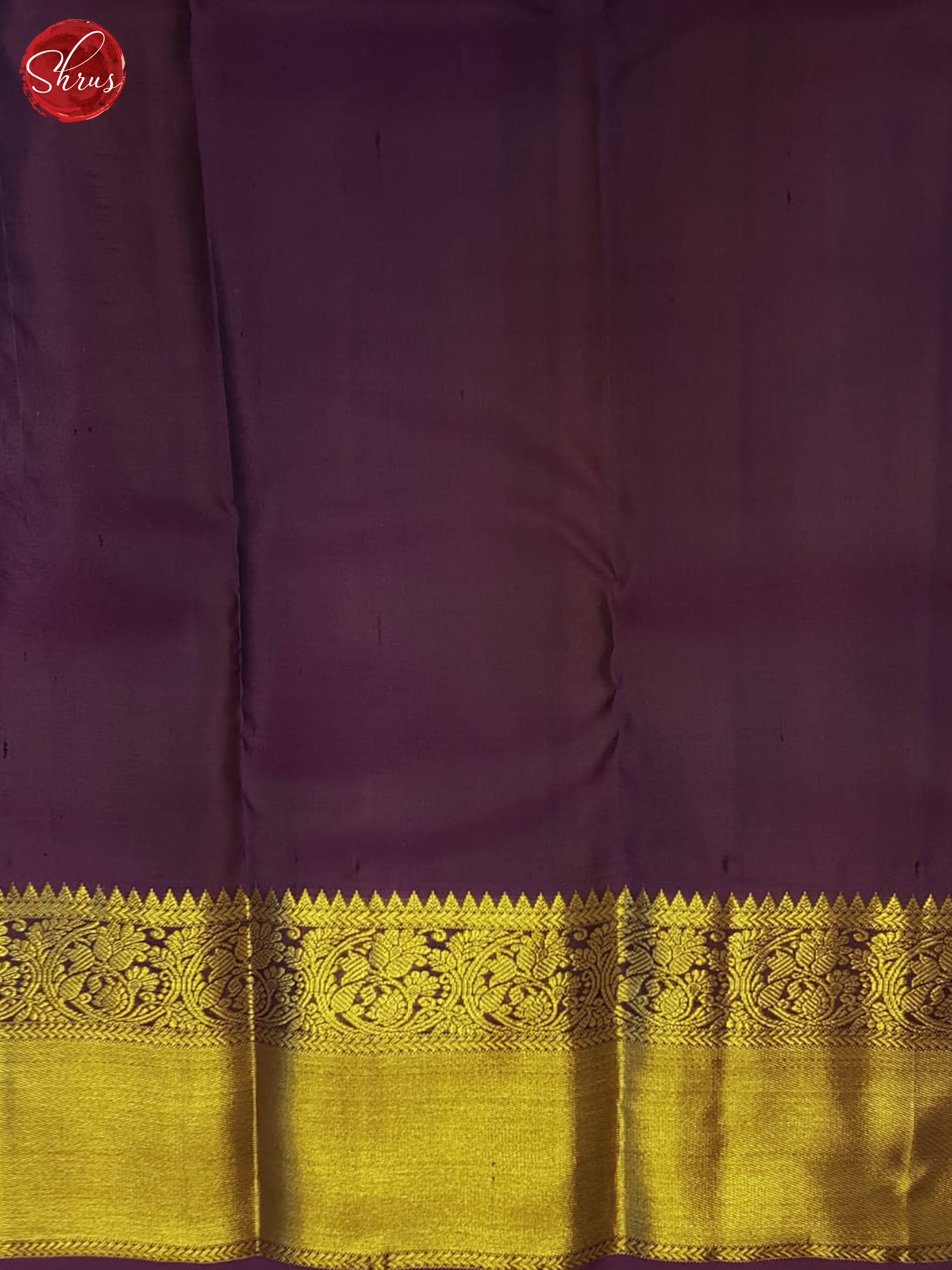 Blue And Wine Korvai Kanchipuram Silk Saree With Zari Woven Circle Motifs-5