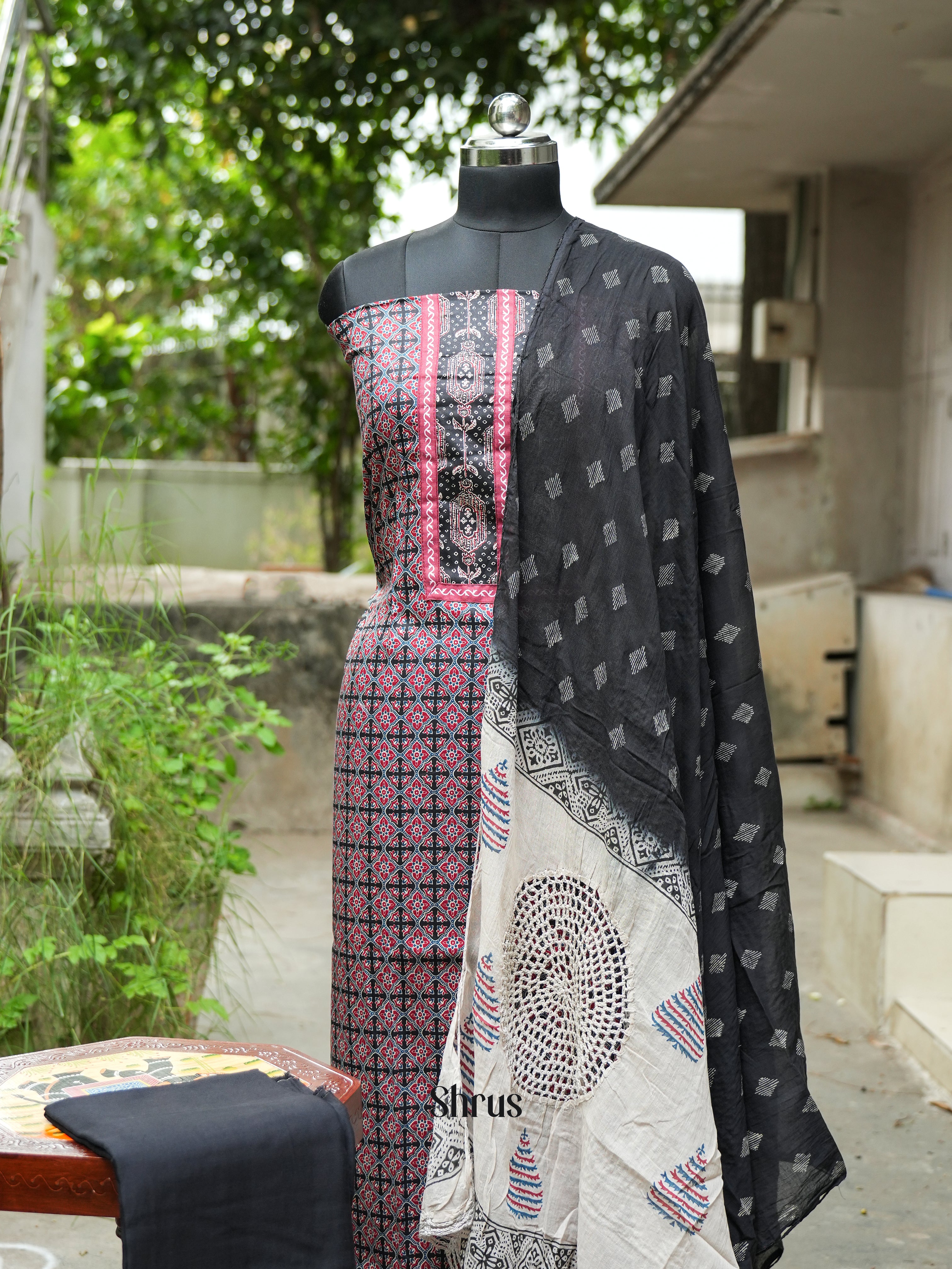 Black & Cream - Ajrakh Salwar - Shop on ShrusEternity.com