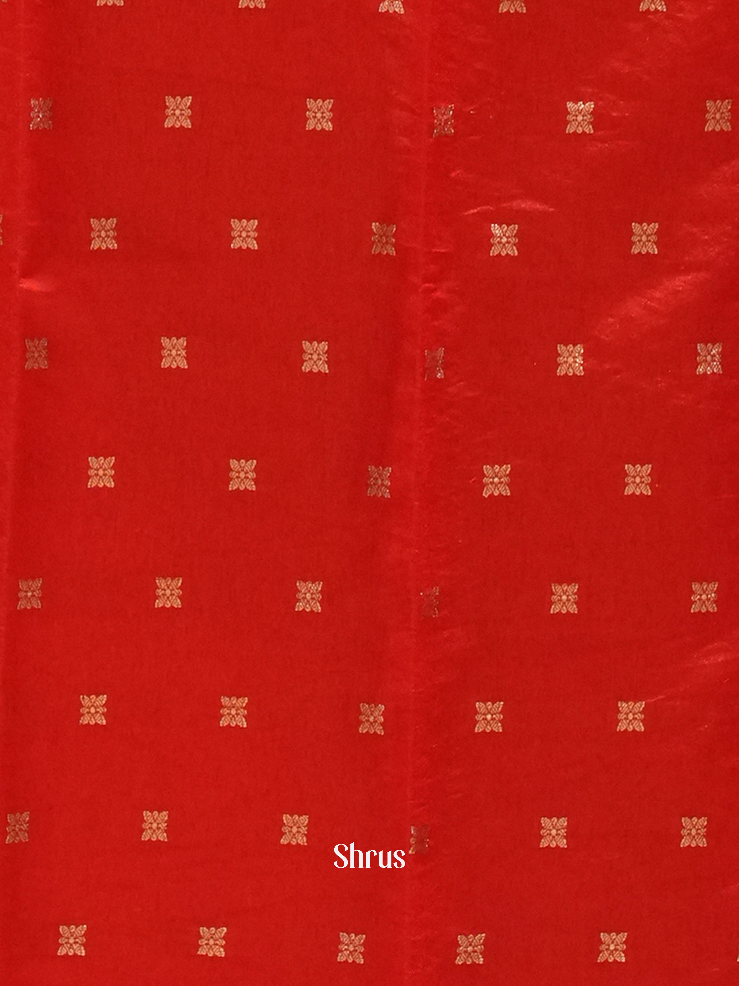 Cream & Red -Semi Dupion Saree - Shop on ShrusEternity.com