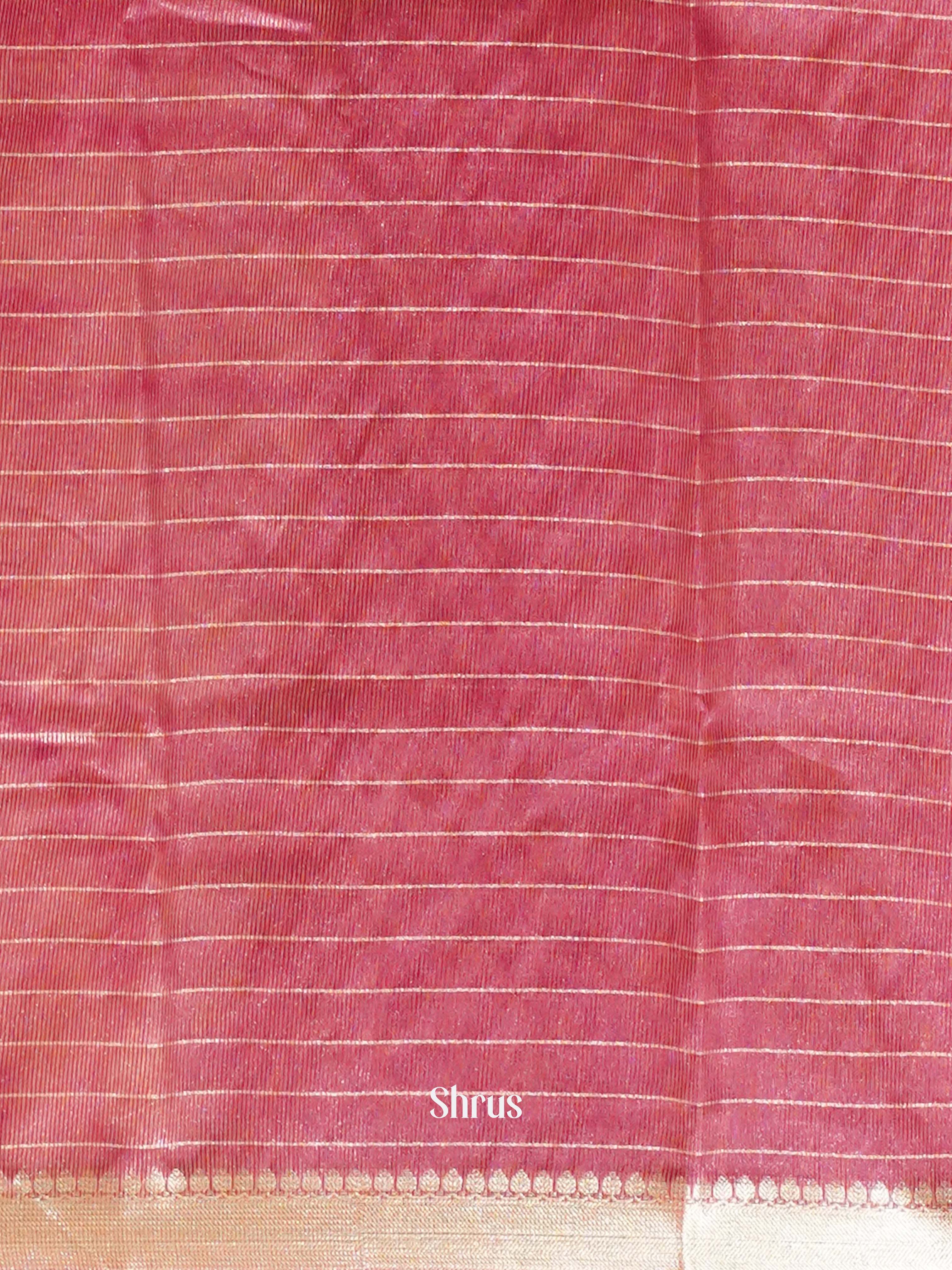 Cream & Pink - Semi Dupion Saree - Shop on ShrusEternity.com