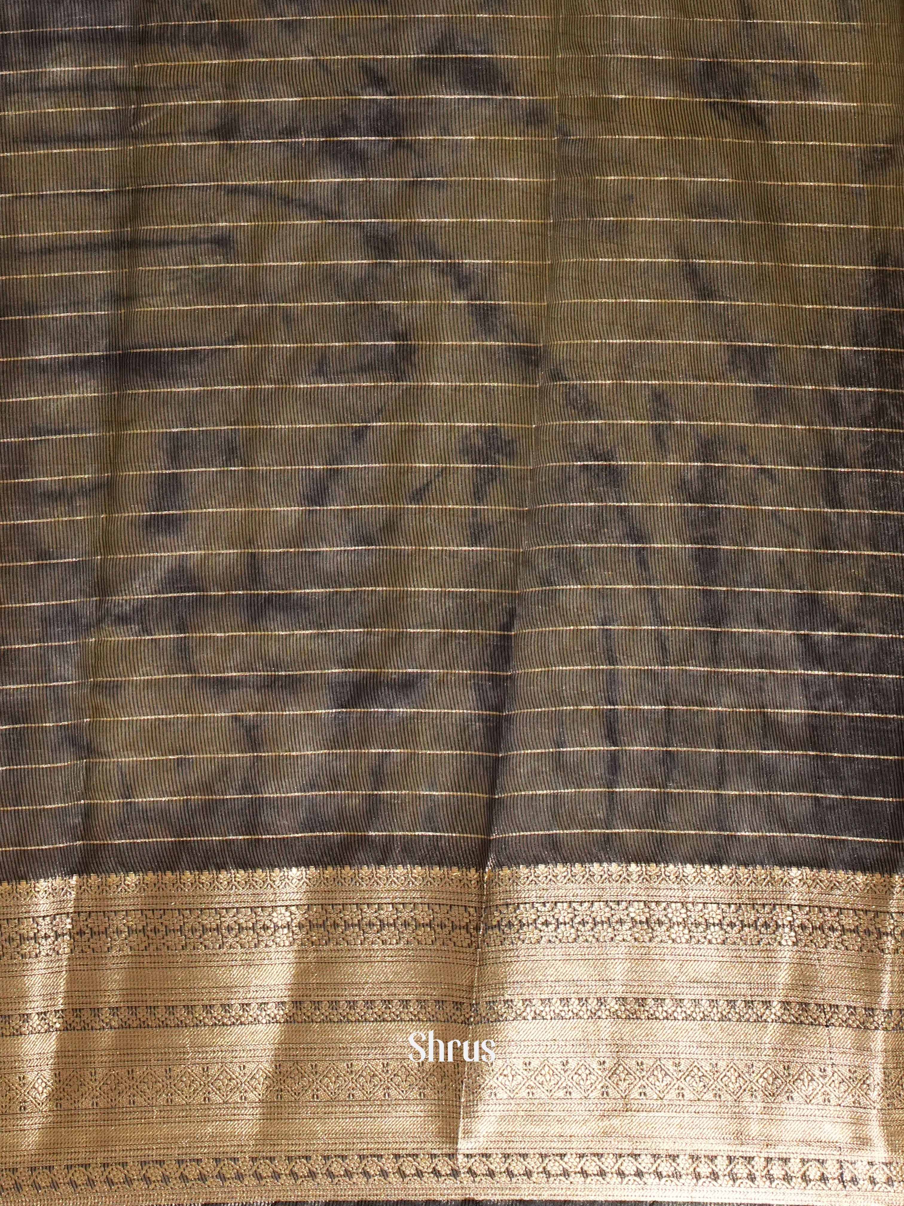 Cream & Blue -Semi Dupion Saree - Shop on ShrusEternity.com