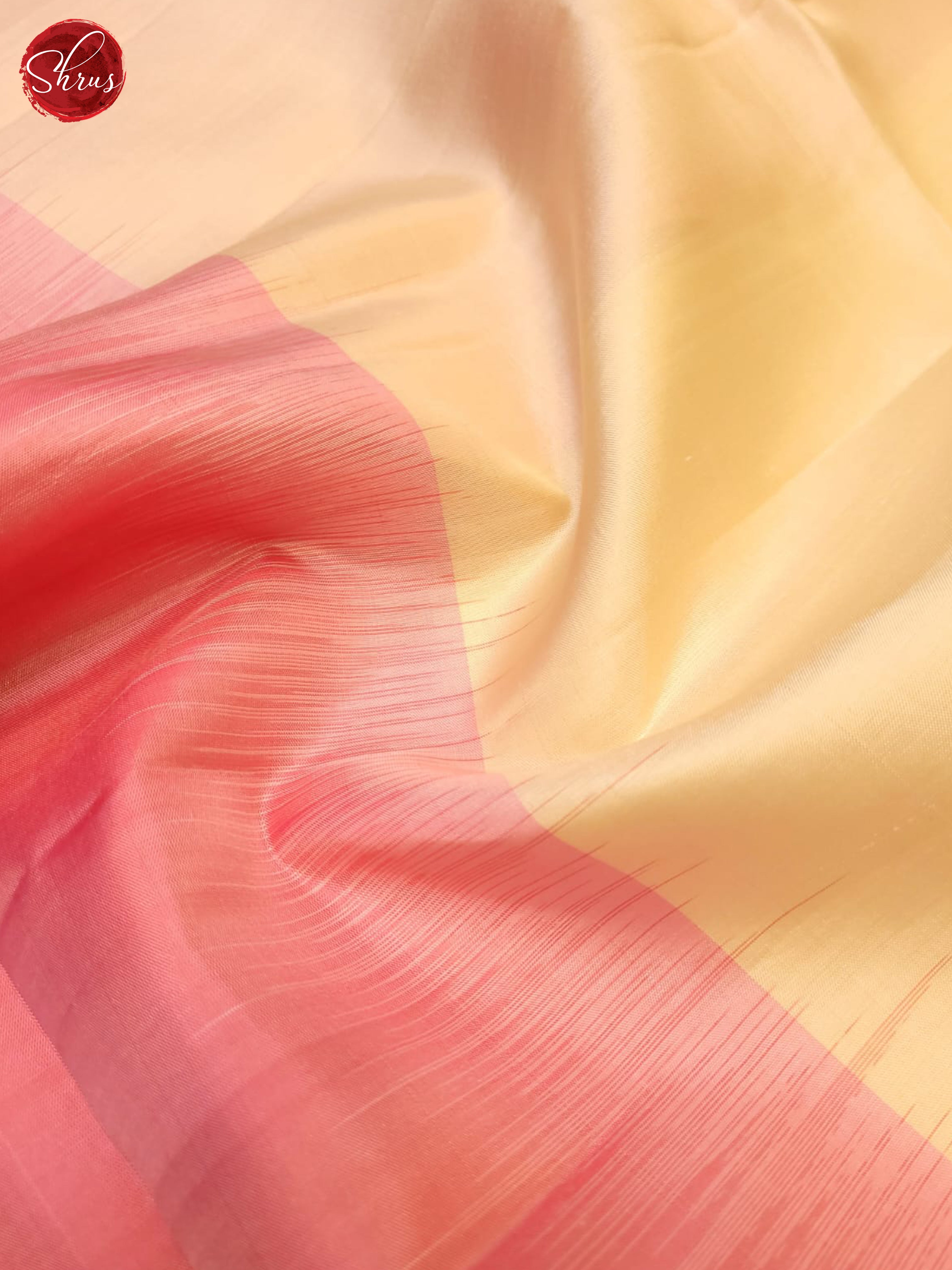 Cream And Pink- Soft Silk Saree - Shop on ShrusEternity.com