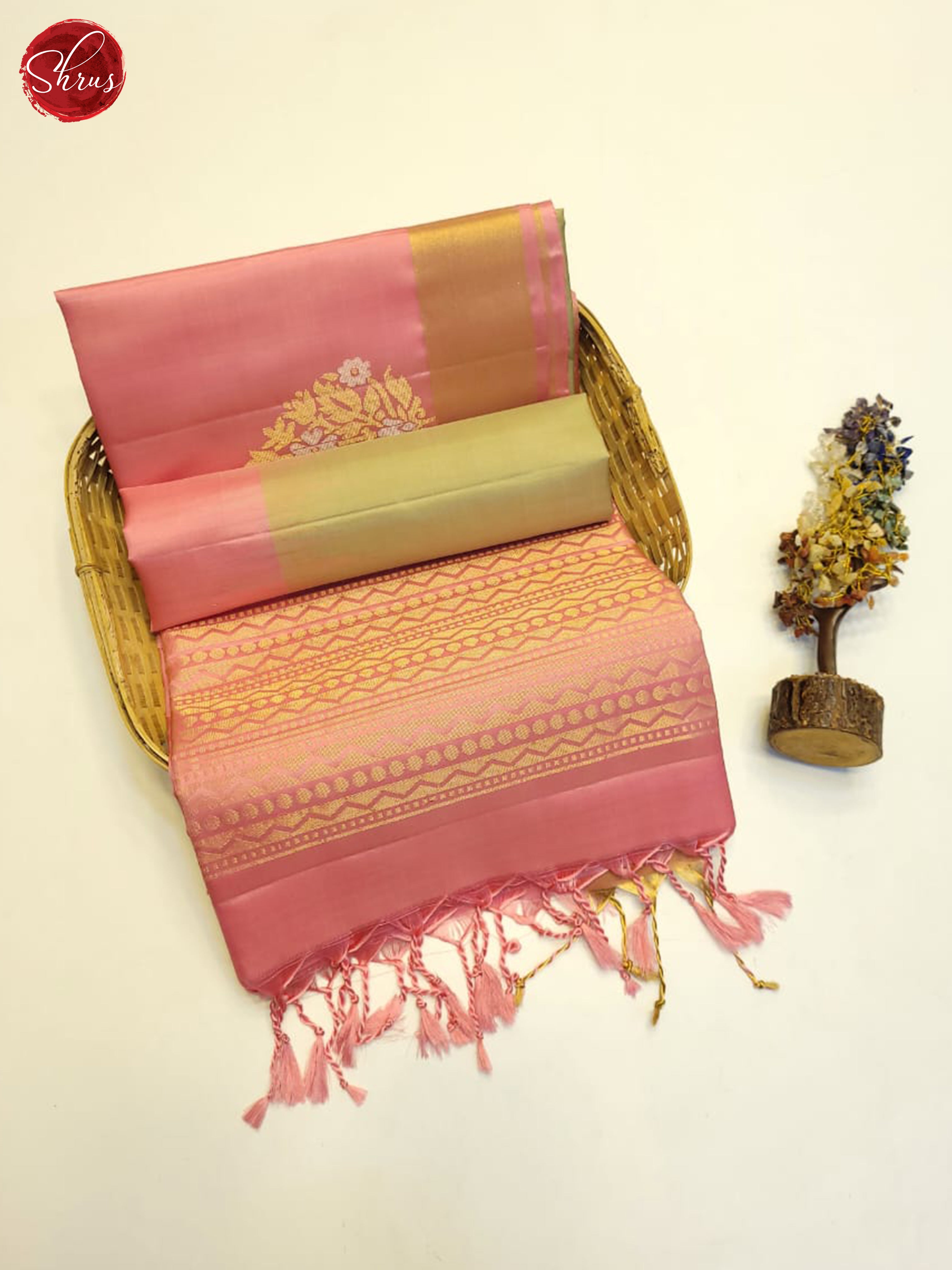 Elachi Green And Pink- Soft Silk Saree - Shop on ShrusEternity.com