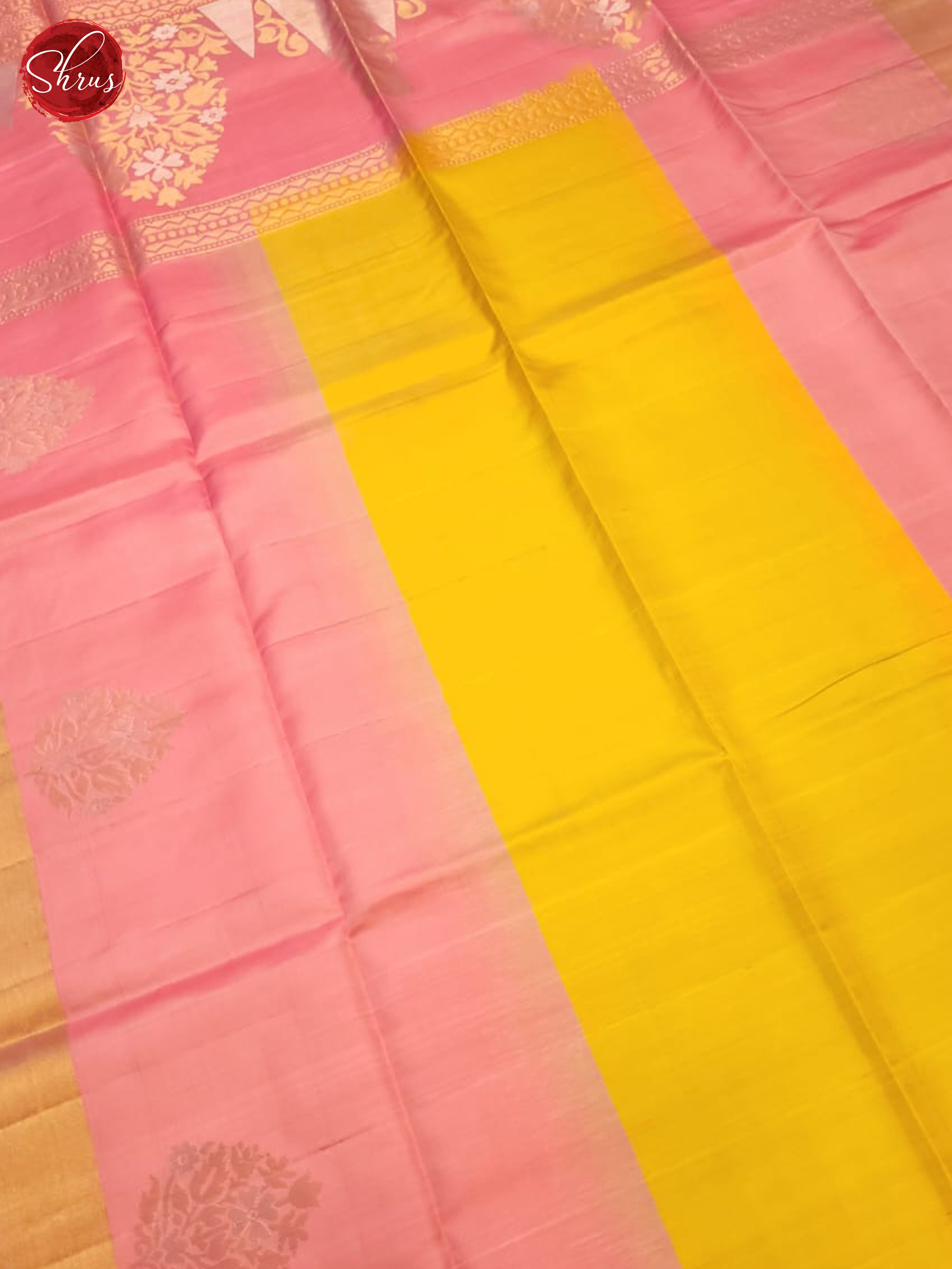 Yellow And Pink- Soft Silk Saree - Shop on ShrusEternity.com