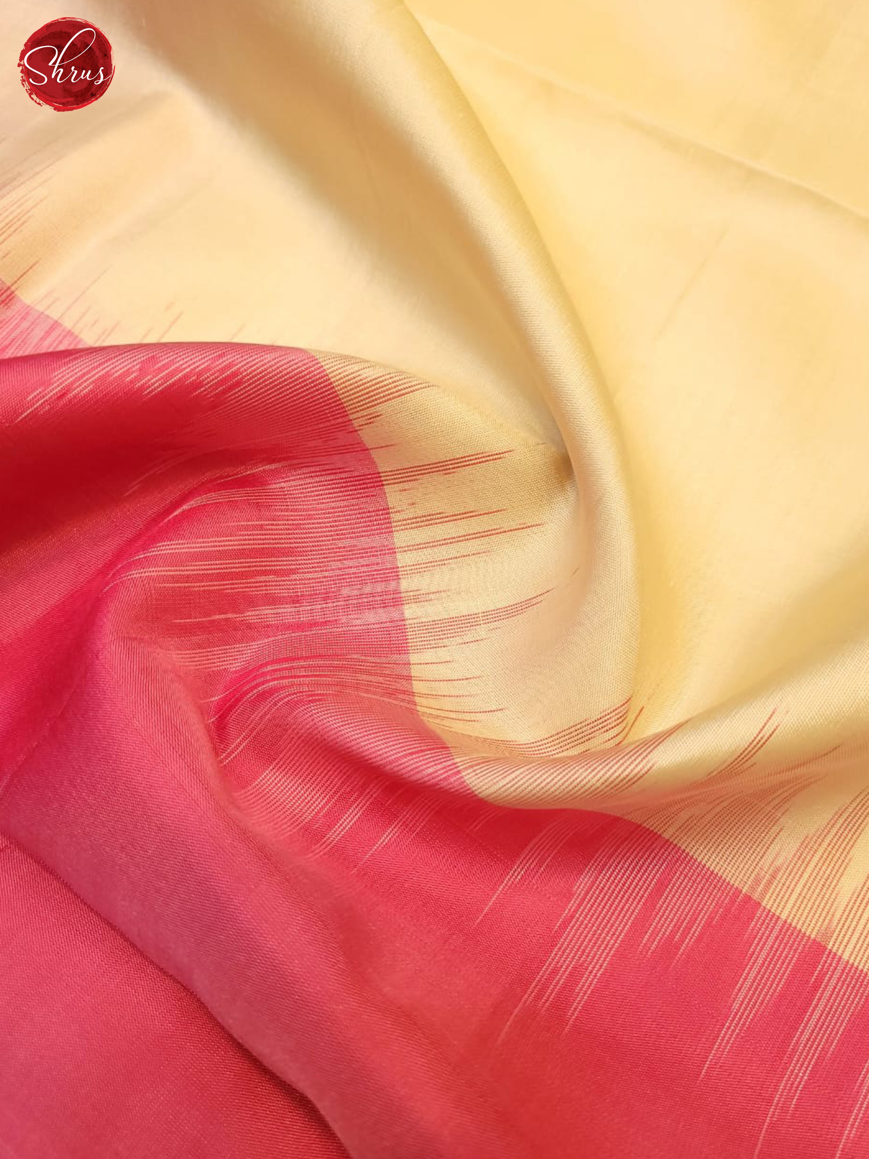 Cream And Pink- Soft Silk Saree - Shop on ShrusEternity.com