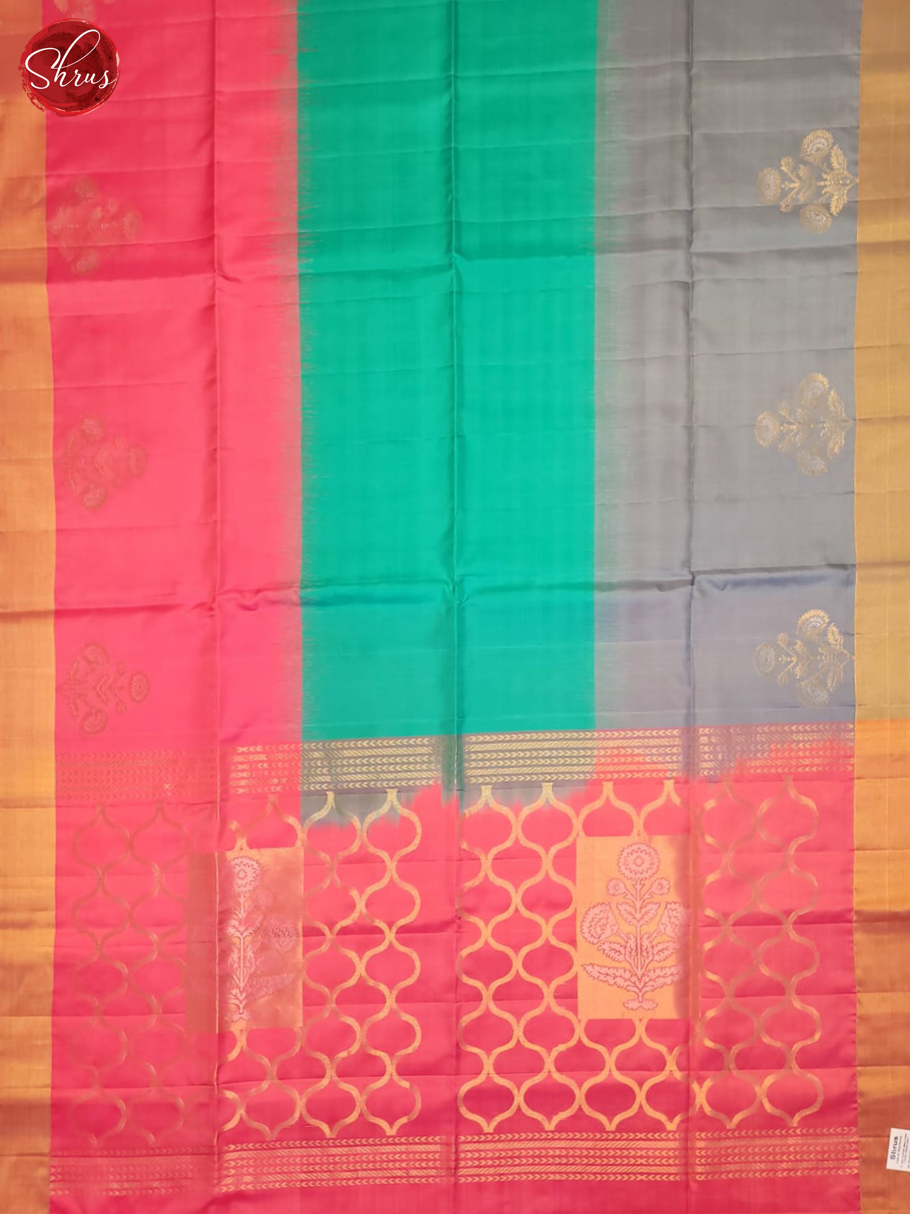 Pink And Grey- Soft SiIk Saree - Shop on ShrusEternity.com
