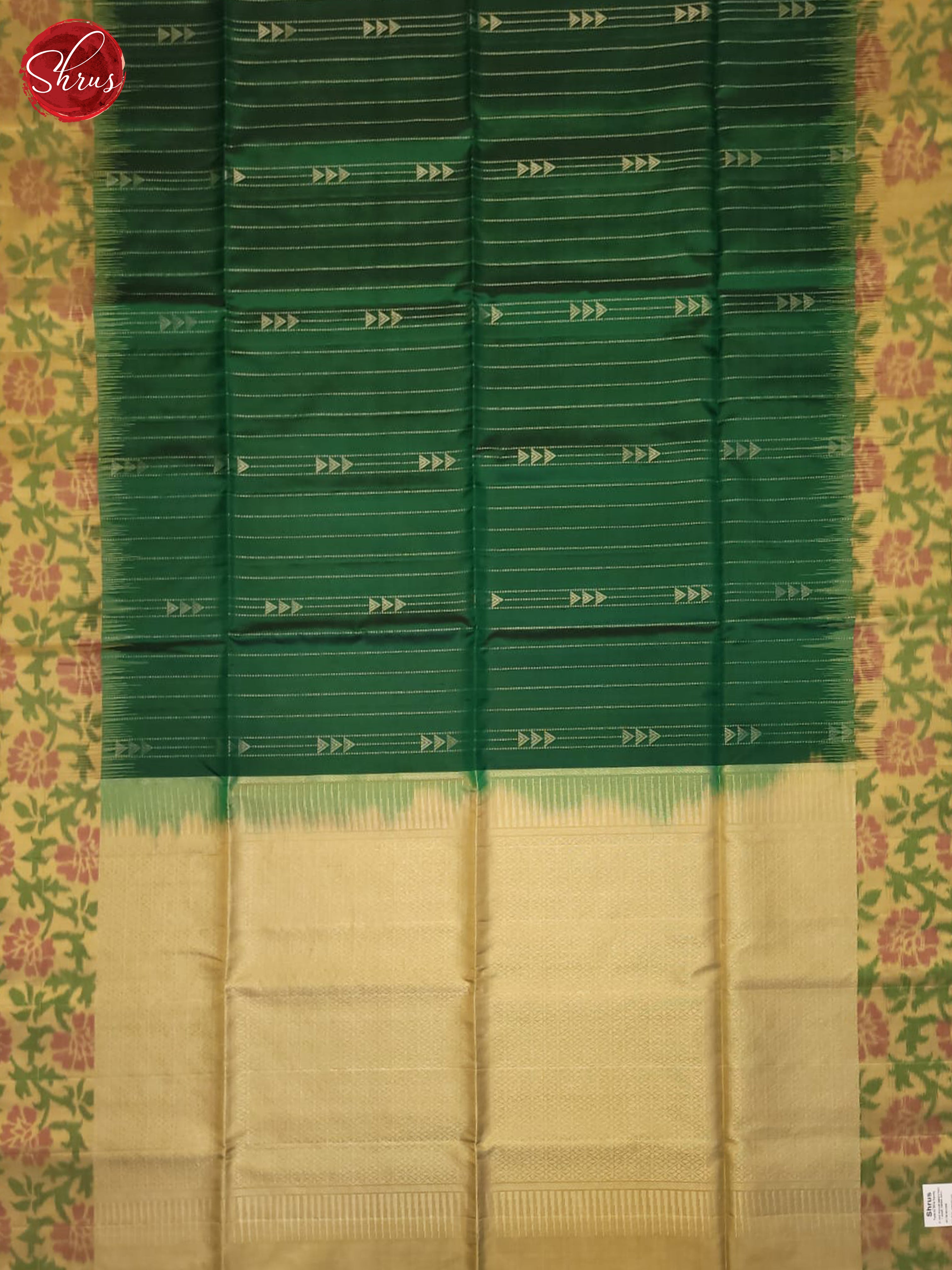 Green And Beige- Soft Silk Saree - Shop on ShrusEternity.com