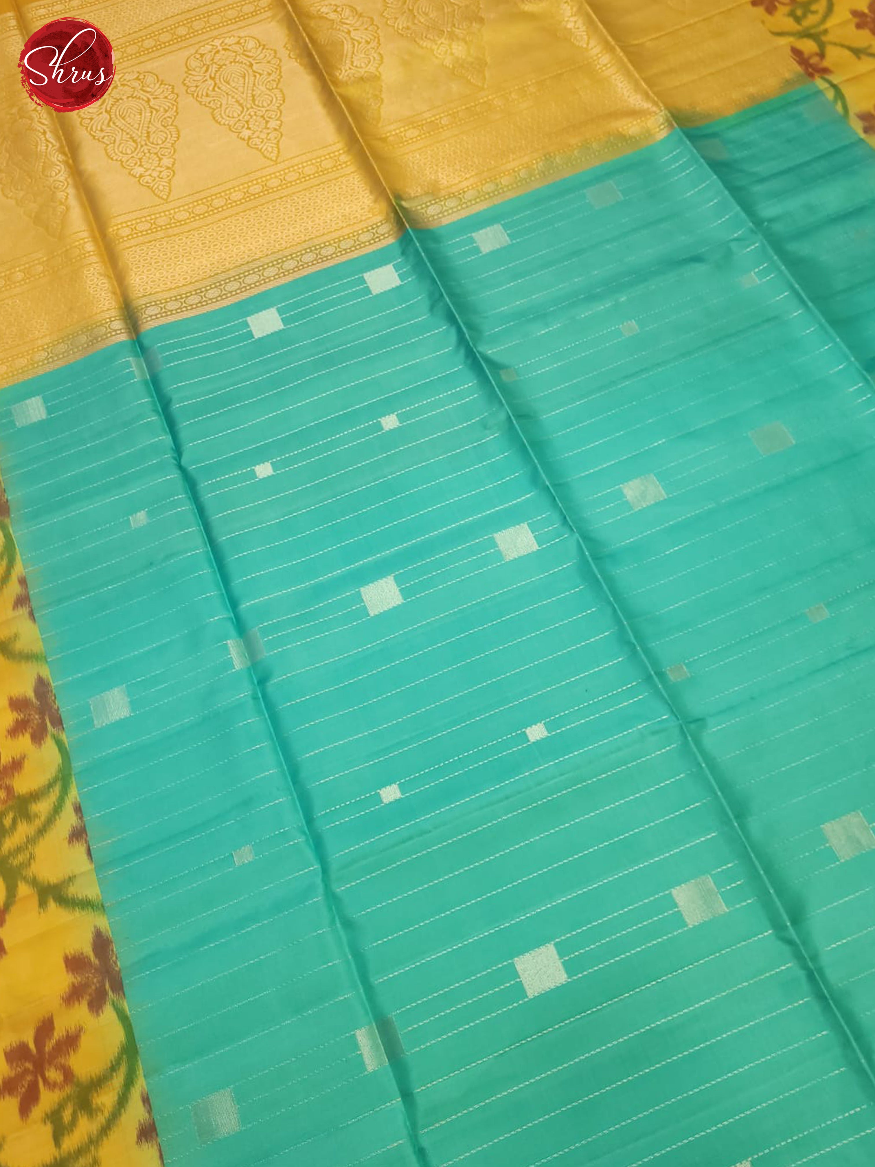 Blue And Yellow- Soft Silk Saree - Shop on ShrusEternity.com