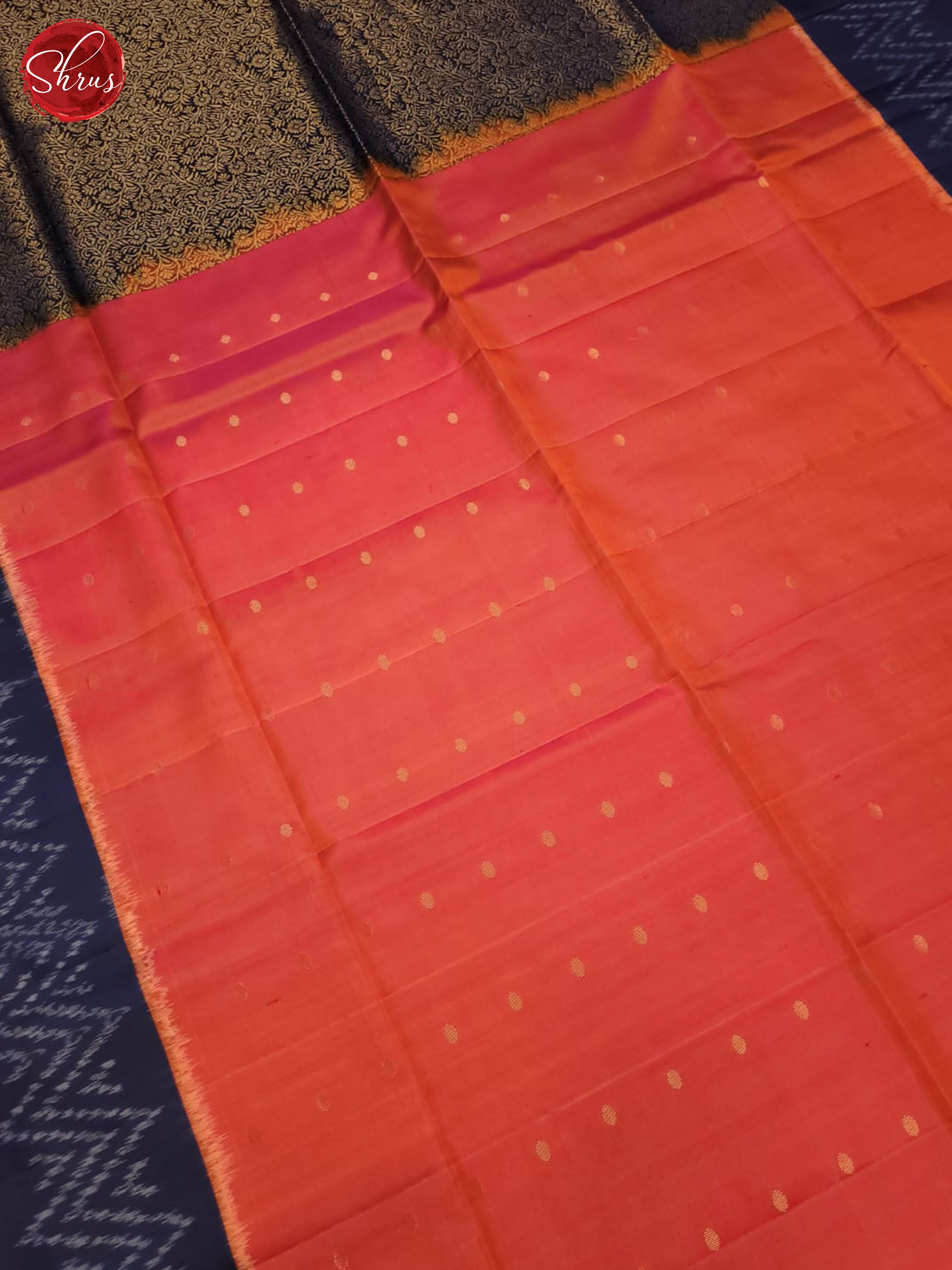 Pinkish Red And Blue- Soft Silk Saree - Shop on ShrusEternity.com