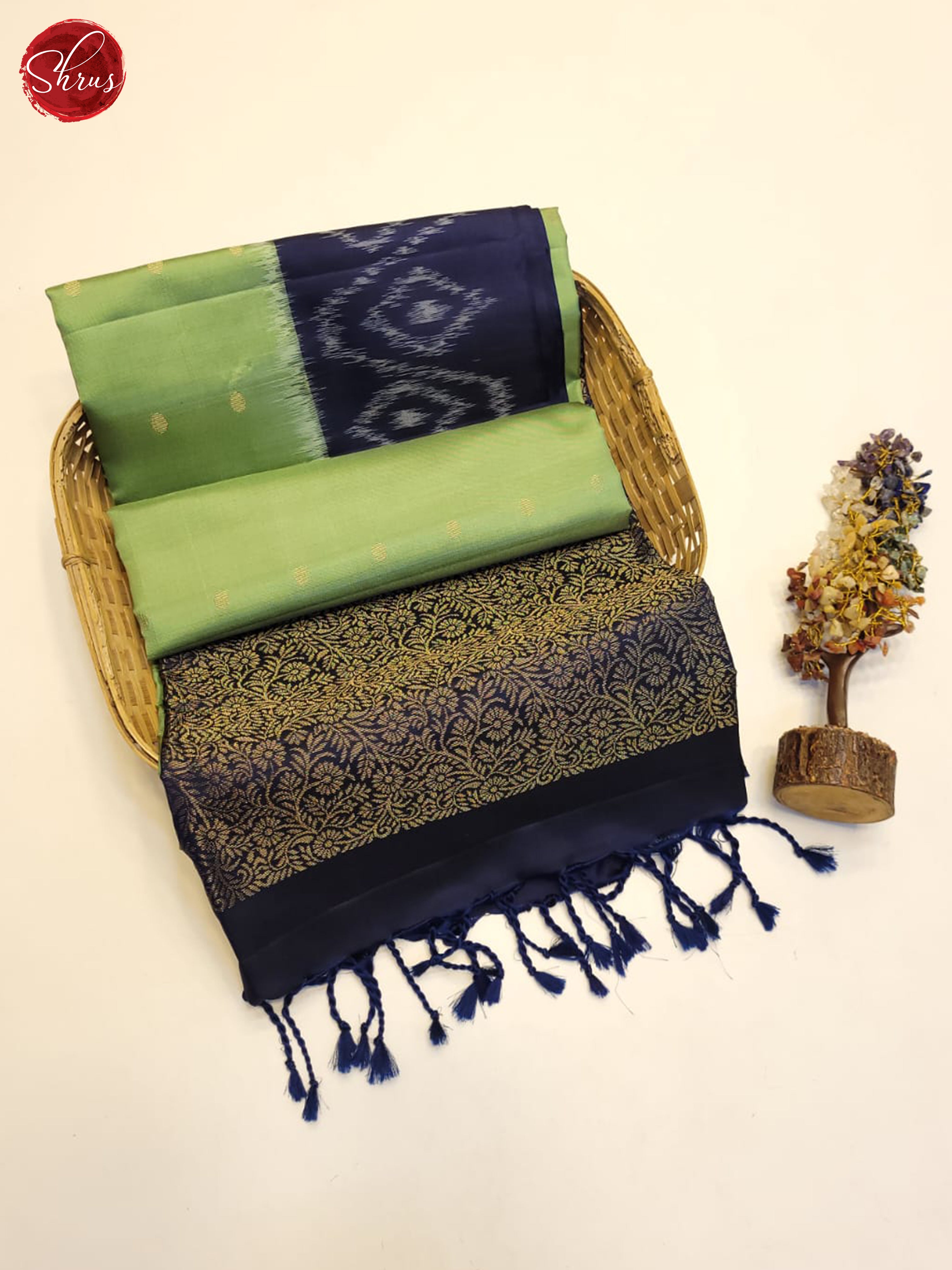 Green And Blue- Soft Silk Saree - Shop on ShrusEternity.com