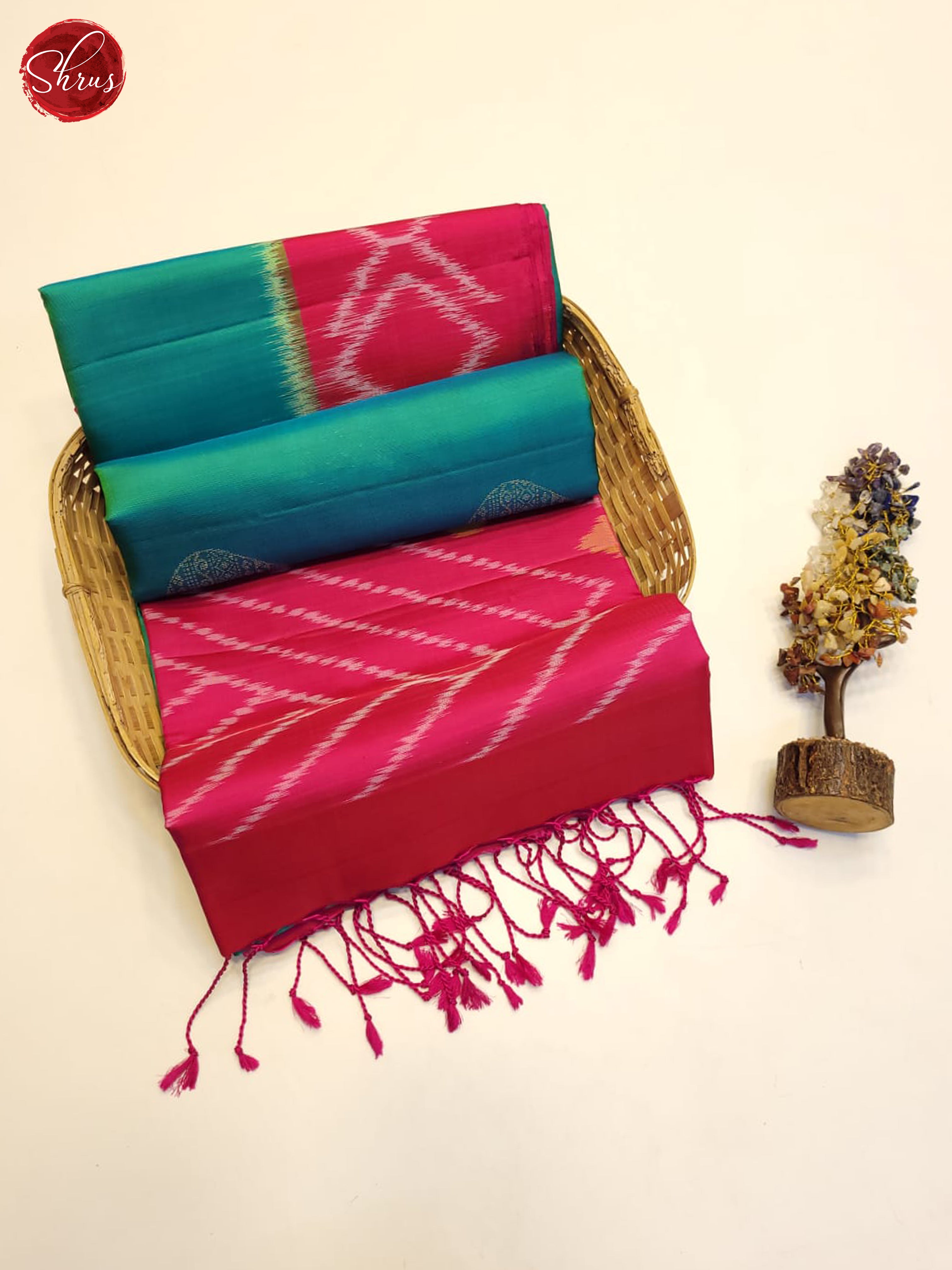 Blue And Pink- Soft Silk Saree - Shop on ShrusEternity.com