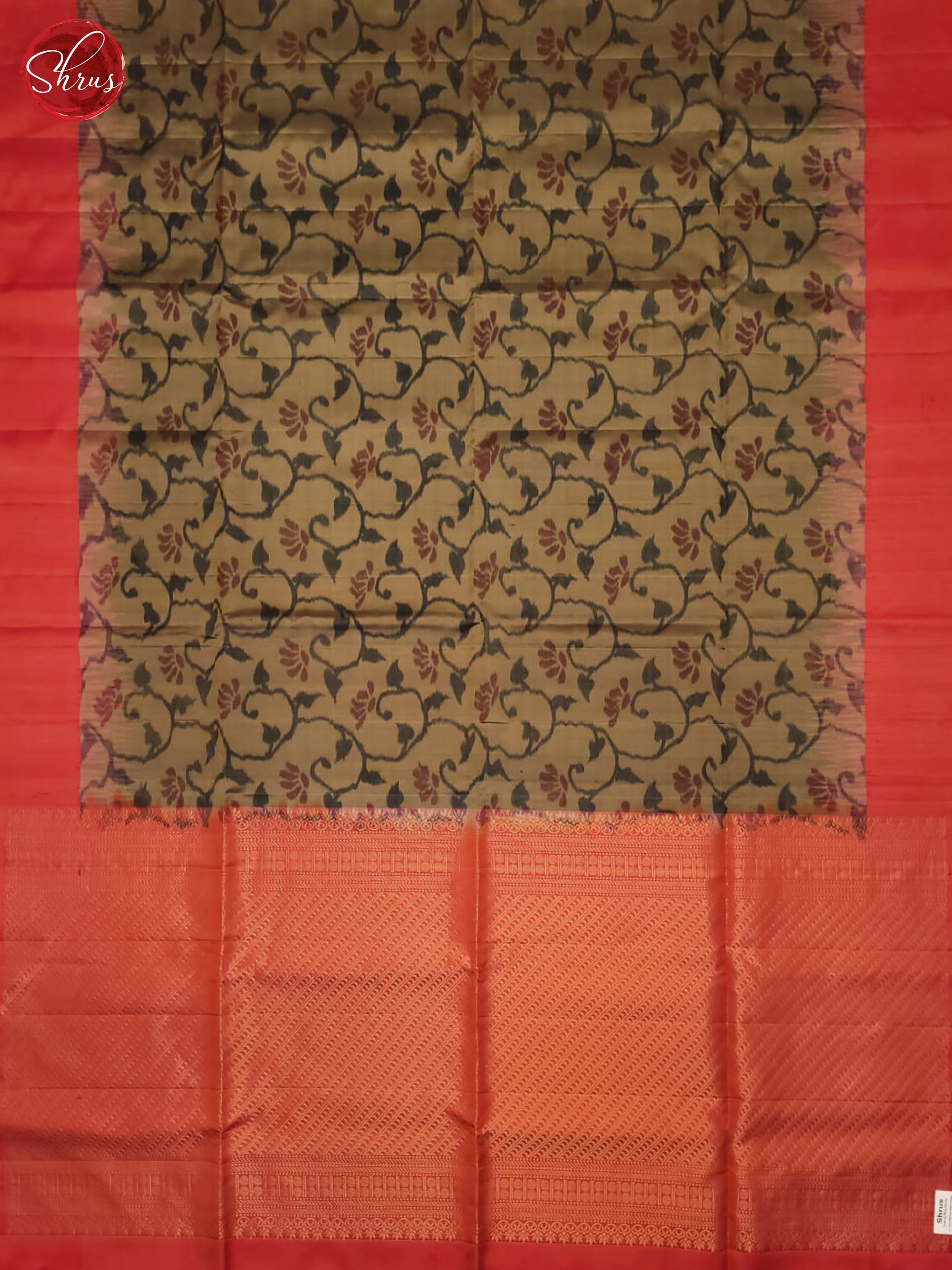 Grey And Orangish Pink- Soft Silk Saree - Shop on ShrusEternity.com