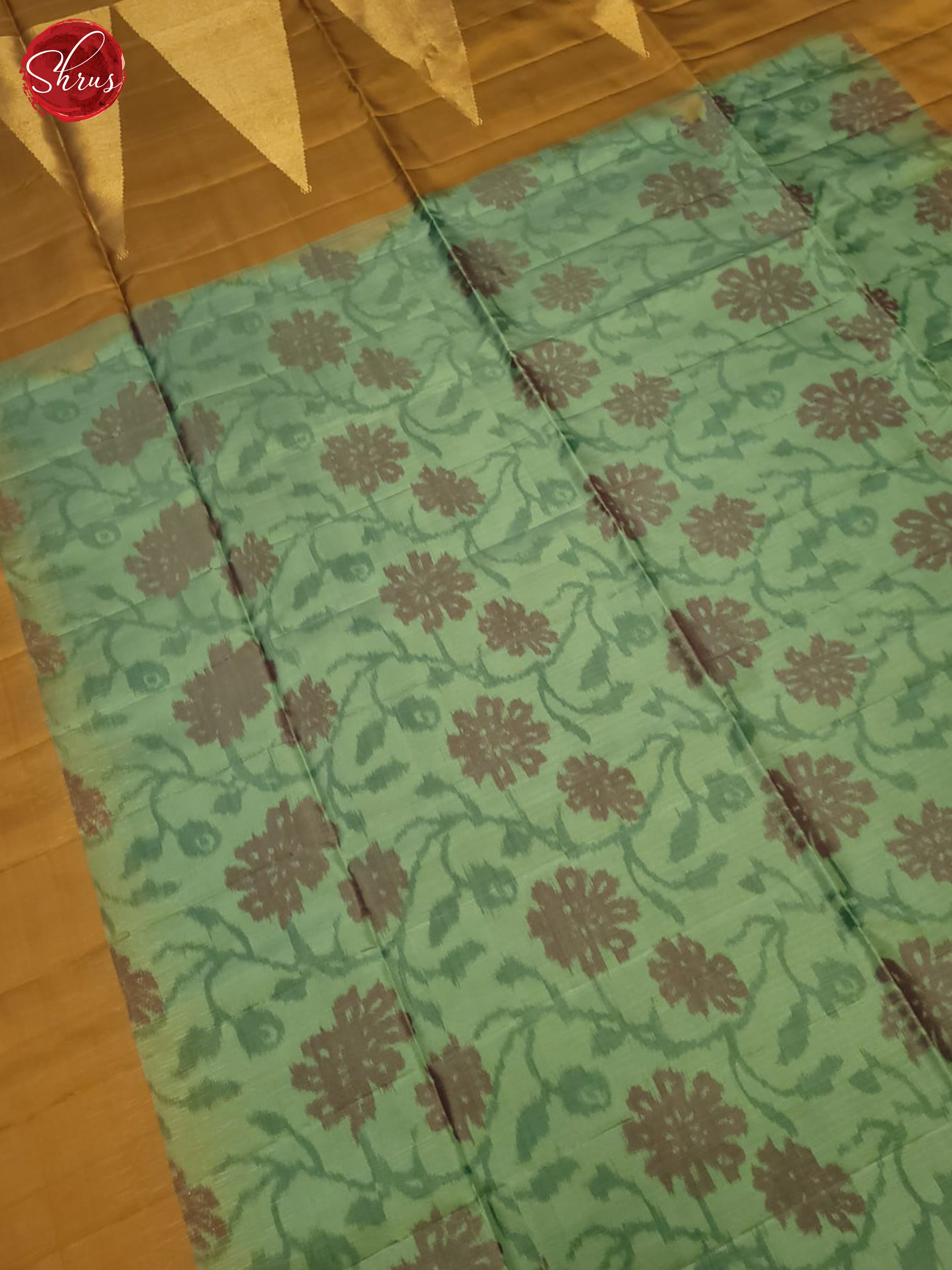 Green And Gold- Soft Silk Saree - Shop on ShrusEternity.com