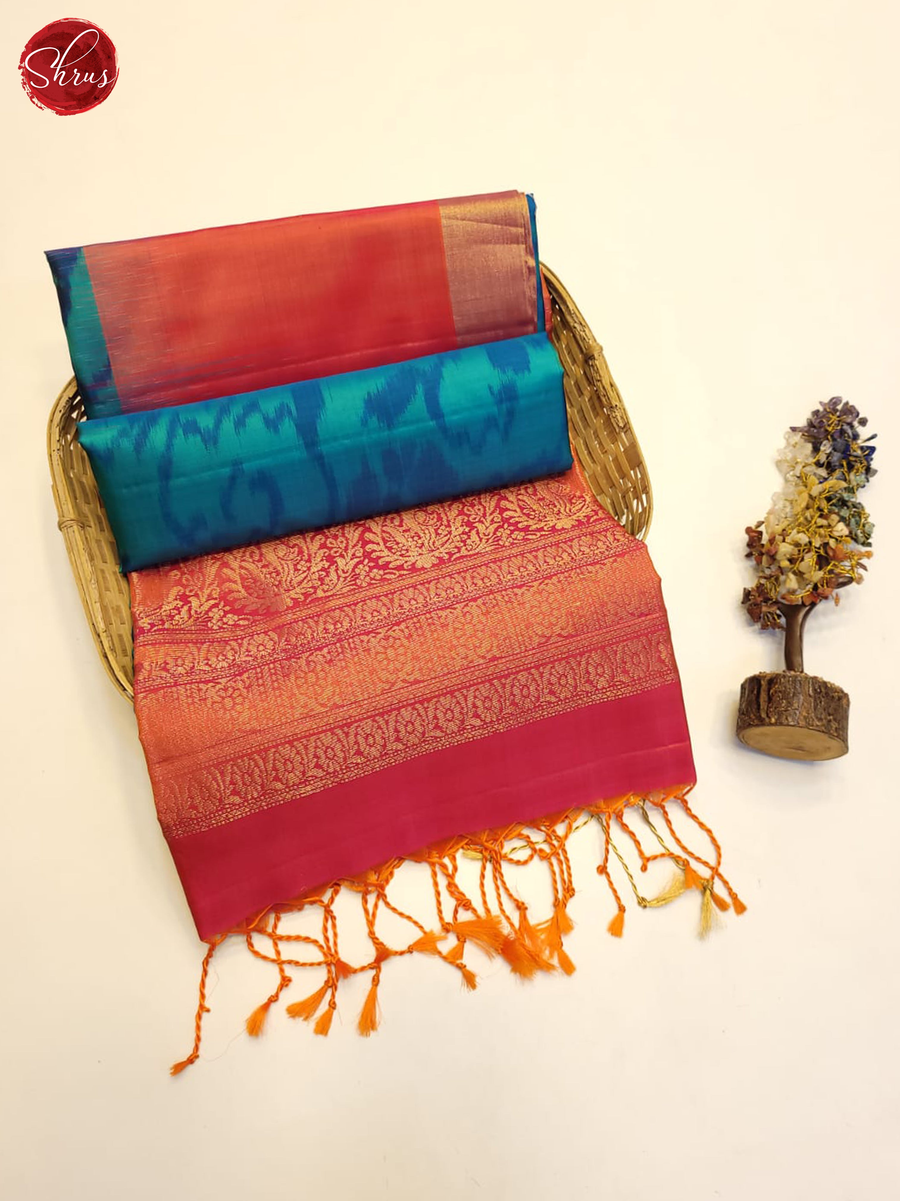 Blue And Pink- Soft Silk Saree - Shop on ShrusEternity.com