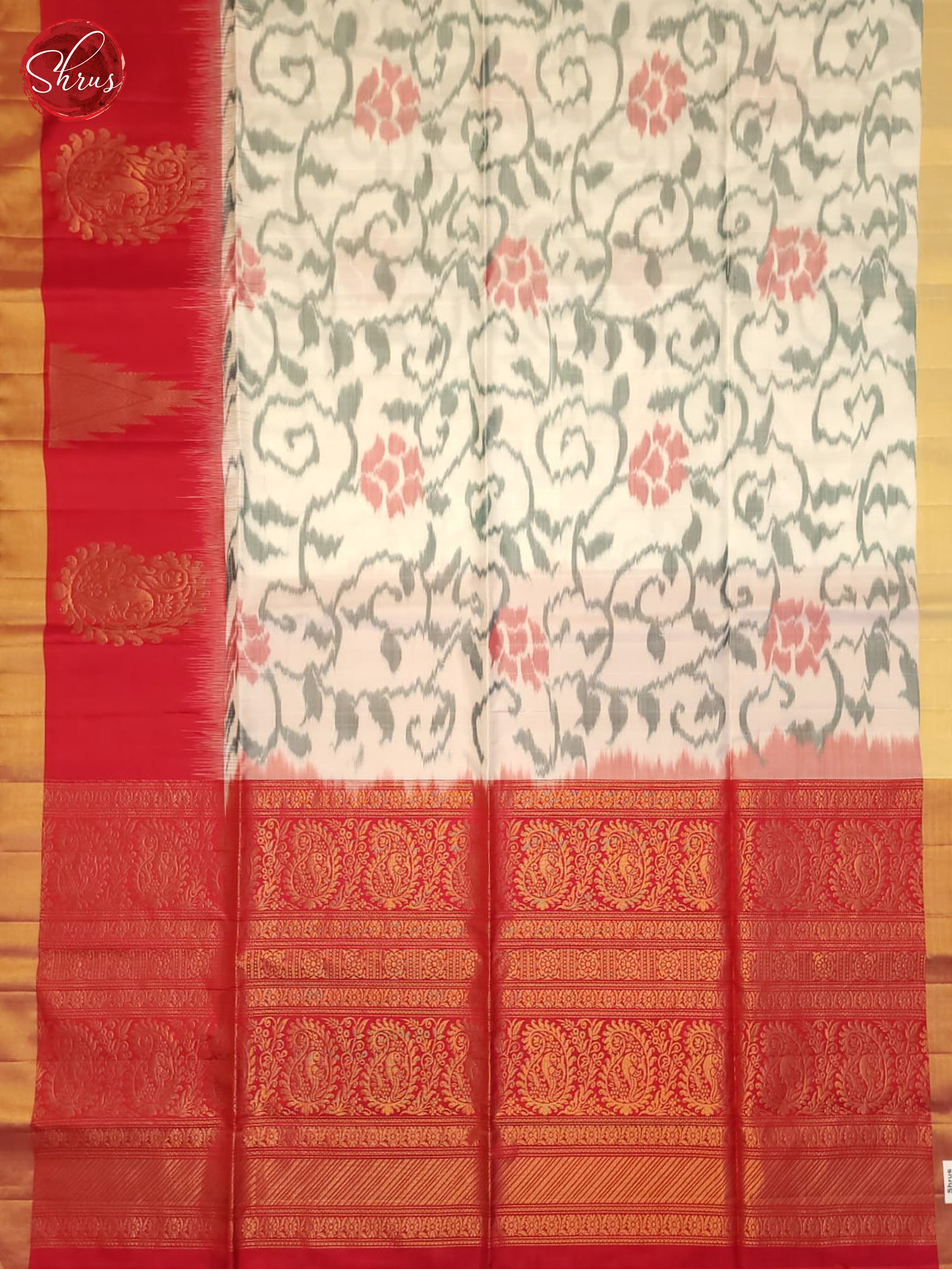 Cream And Red- Soft Silk Saree - Shop on ShrusEternity.com