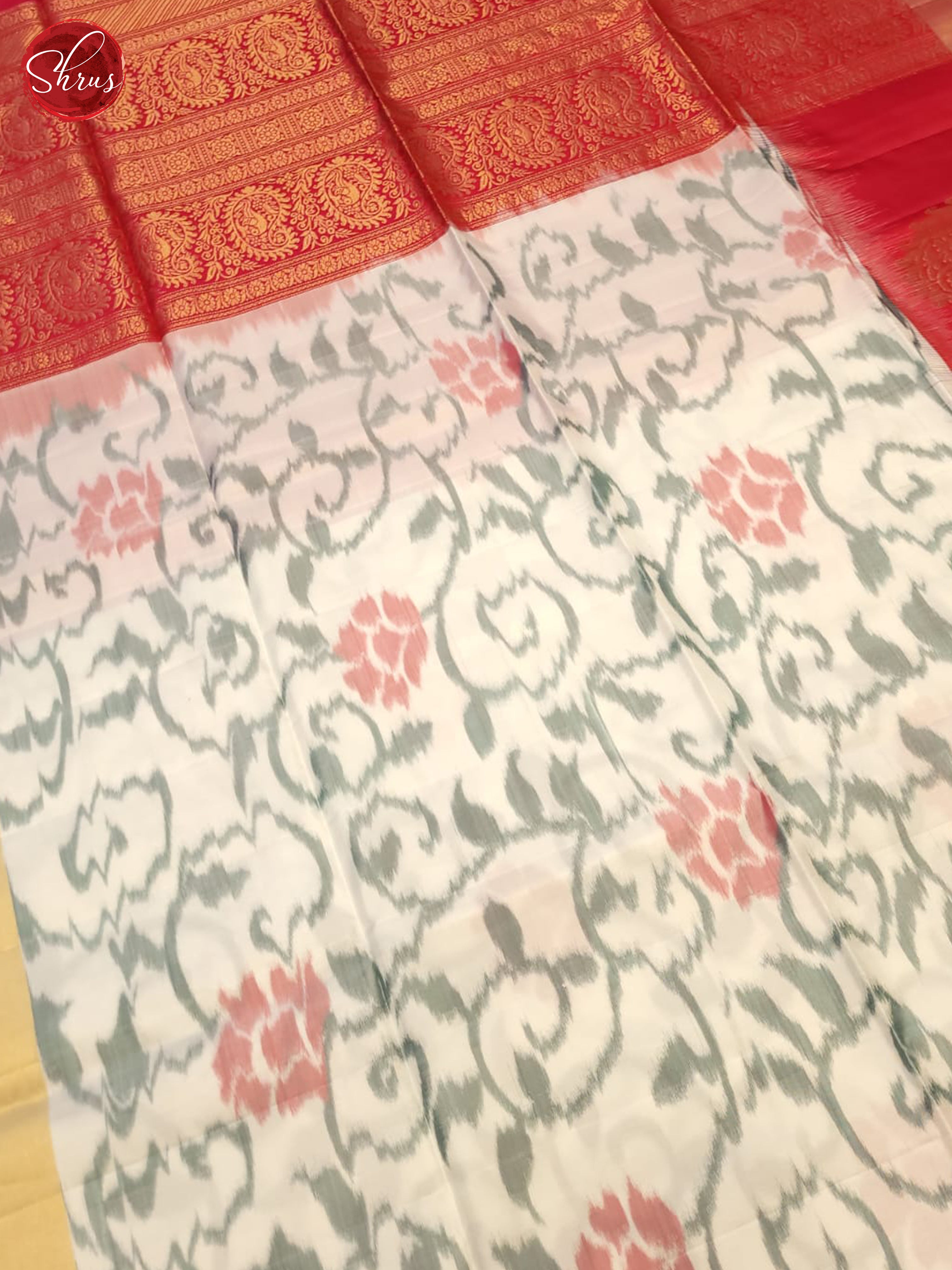 Cream And Red- Soft Silk Saree - Shop on ShrusEternity.com