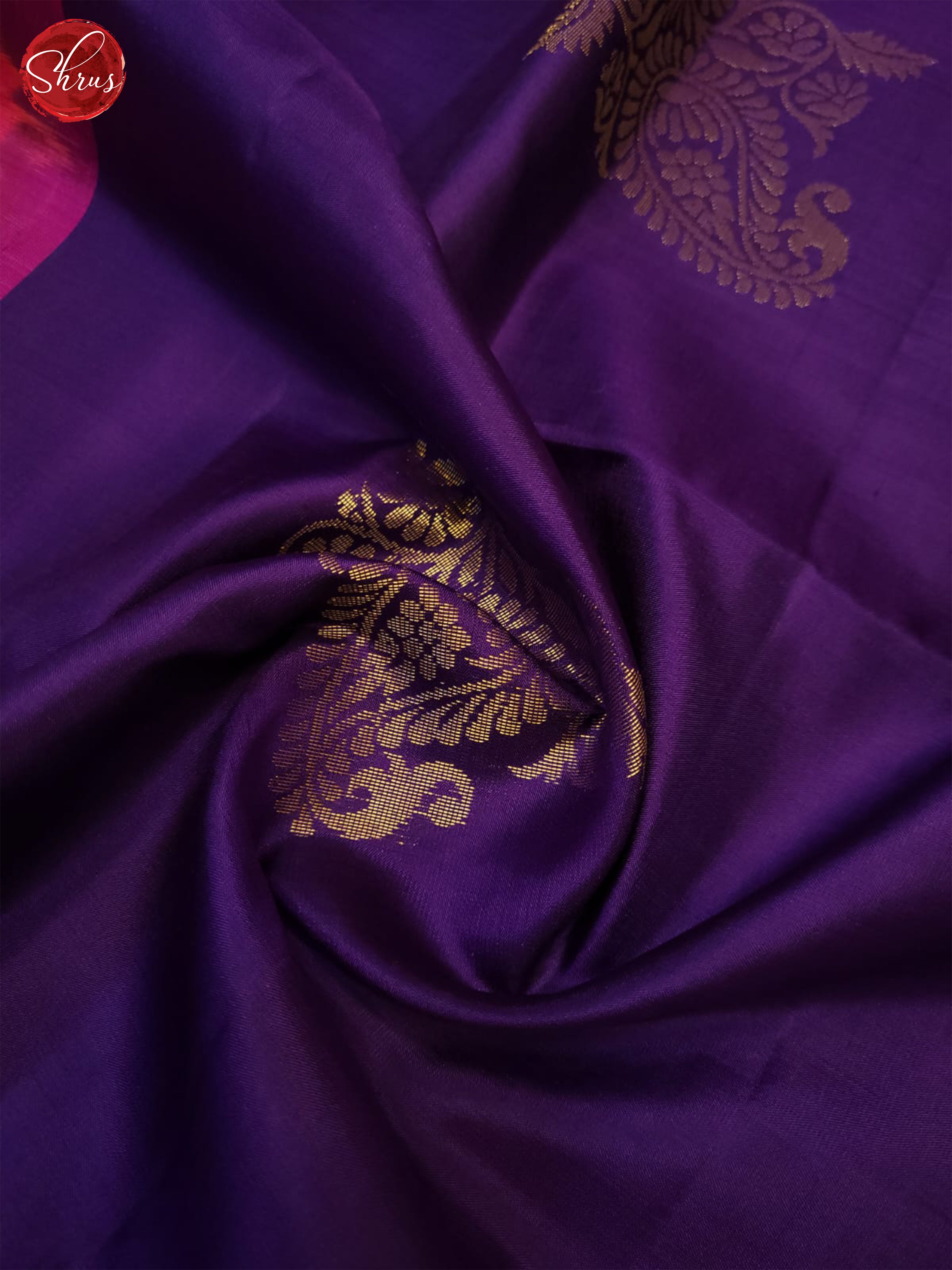 Purple And Orangish Pink- Soft Silk Saree - Shop on ShrusEternity.com