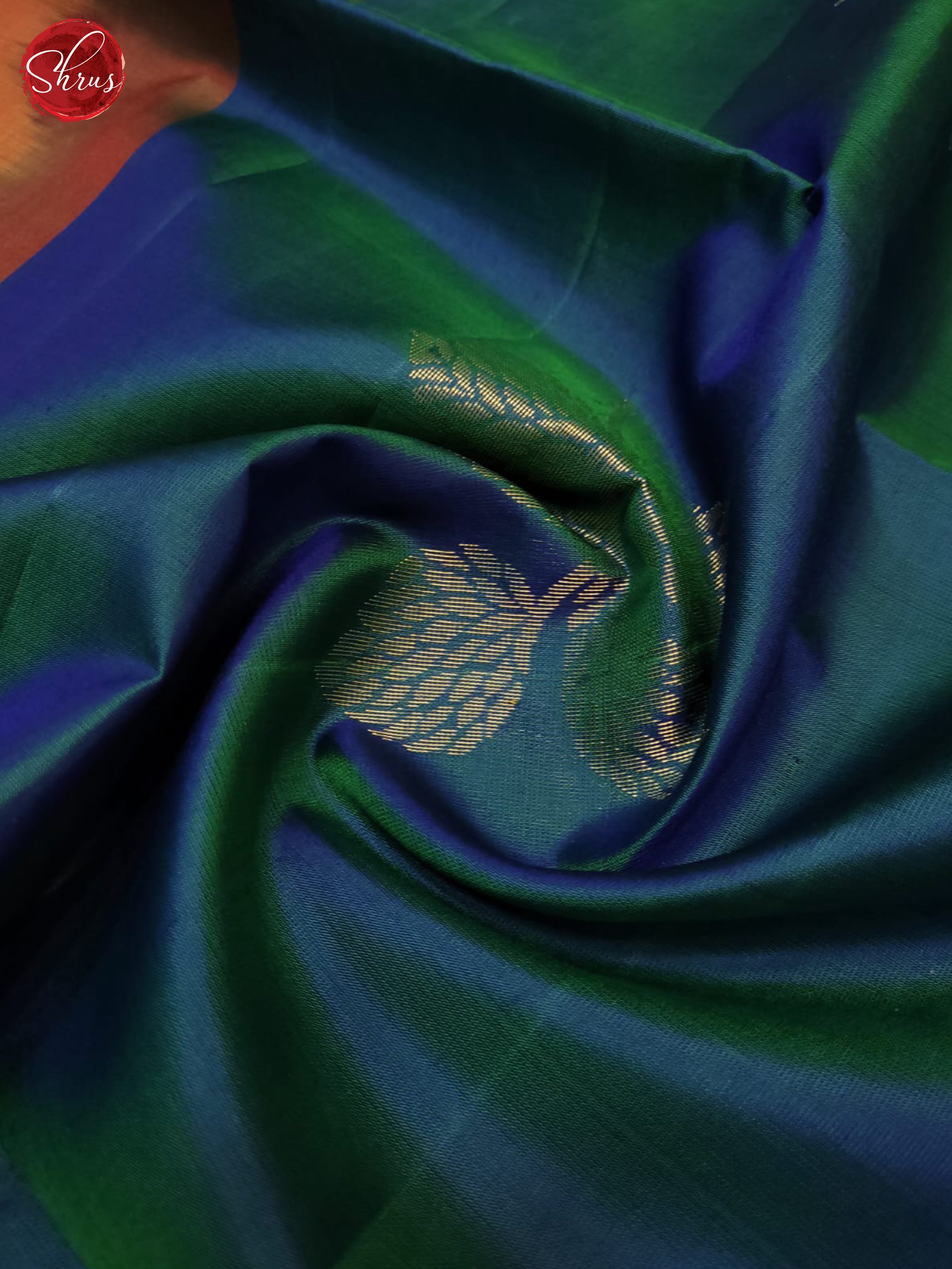 Blue And Mustard- Soft Silk Saree - Shop on ShrusEternity.com