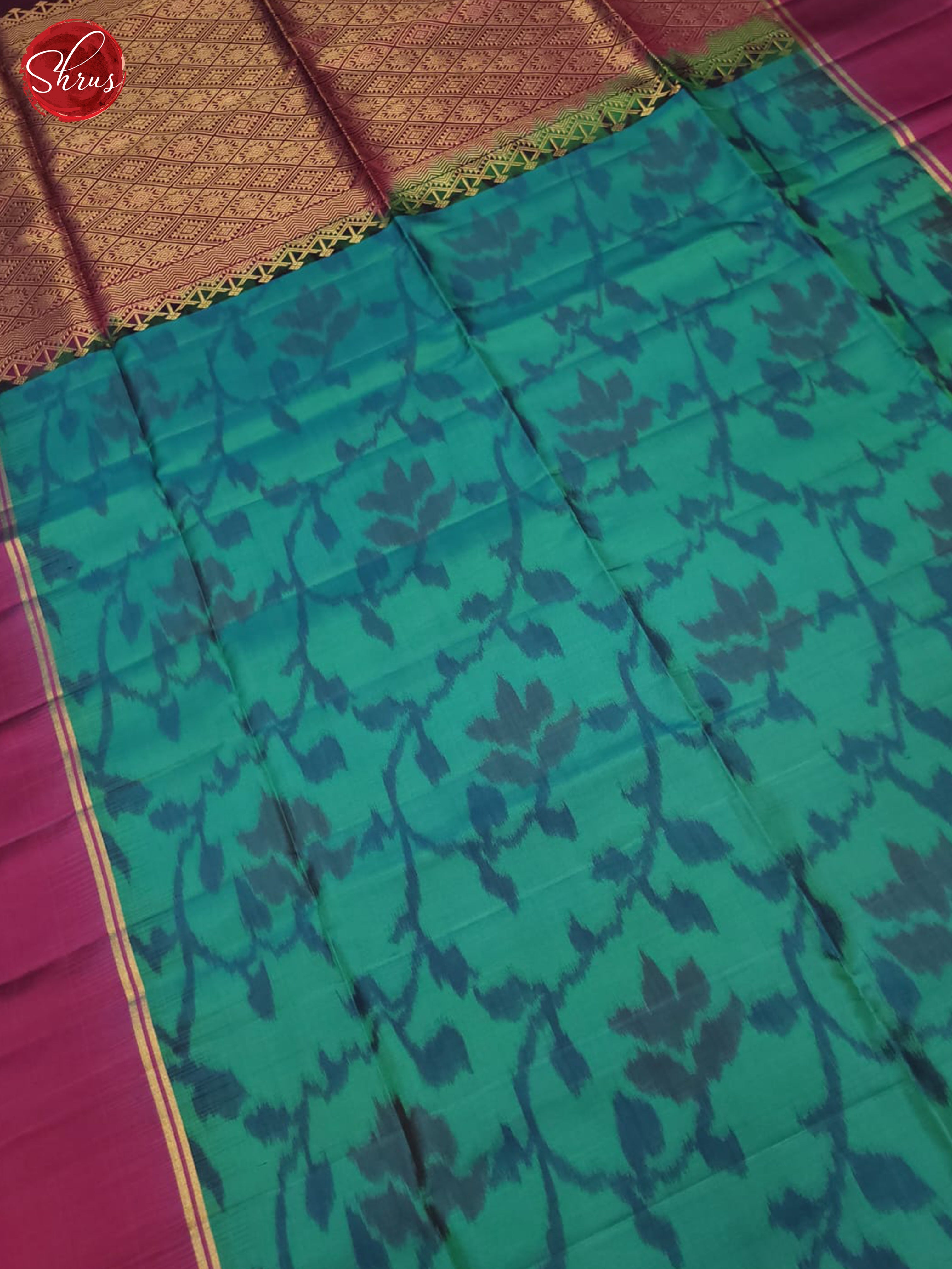 Blue And Wine- Soft Silk saree - Shop on ShrusEternity.com
