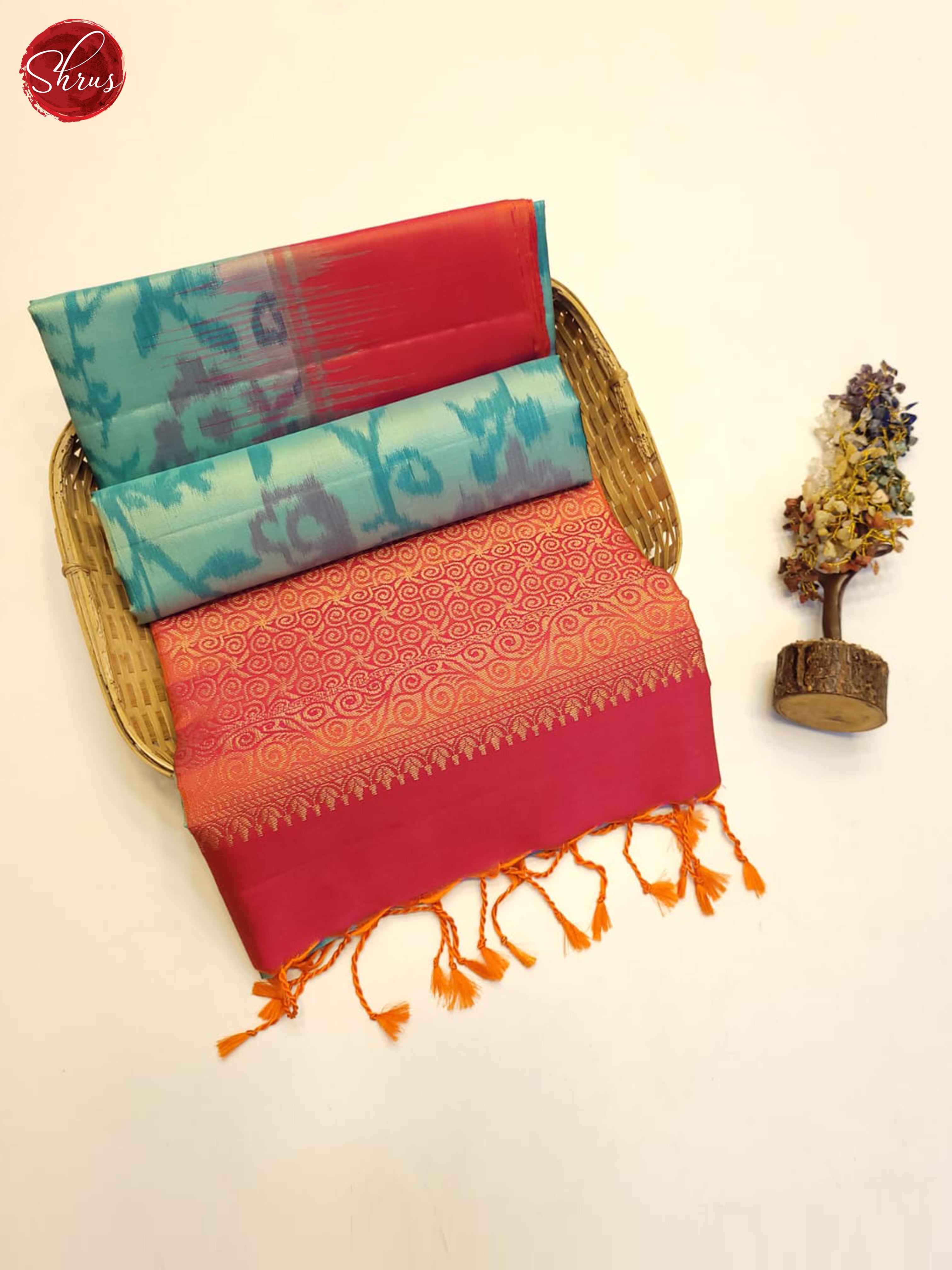 Blue And Pink- Soft Silk Saree - Shop on ShrusEternity.com