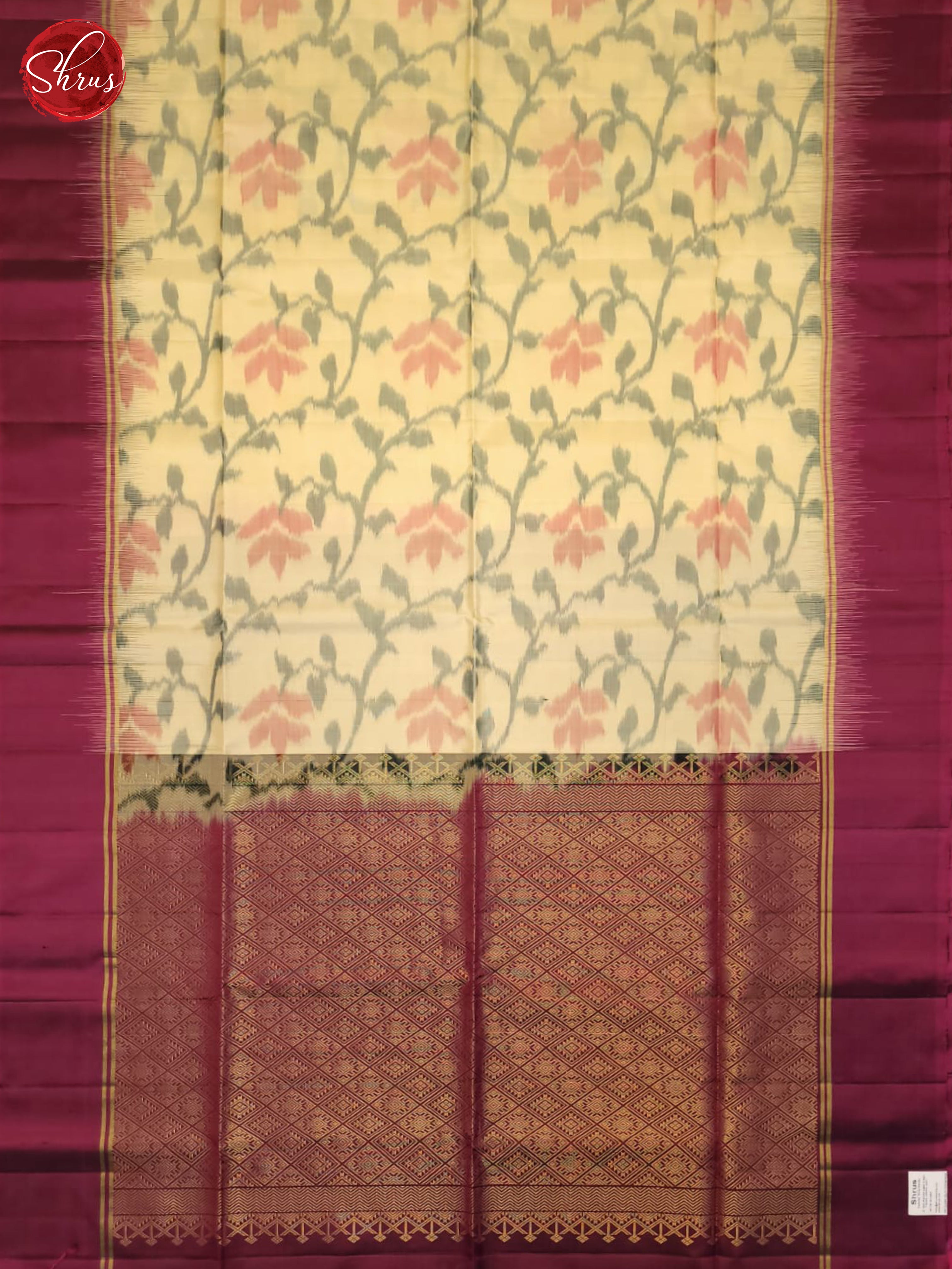 Cream And Wine- Soft Silk Saree - Shop on ShrusEternity.com