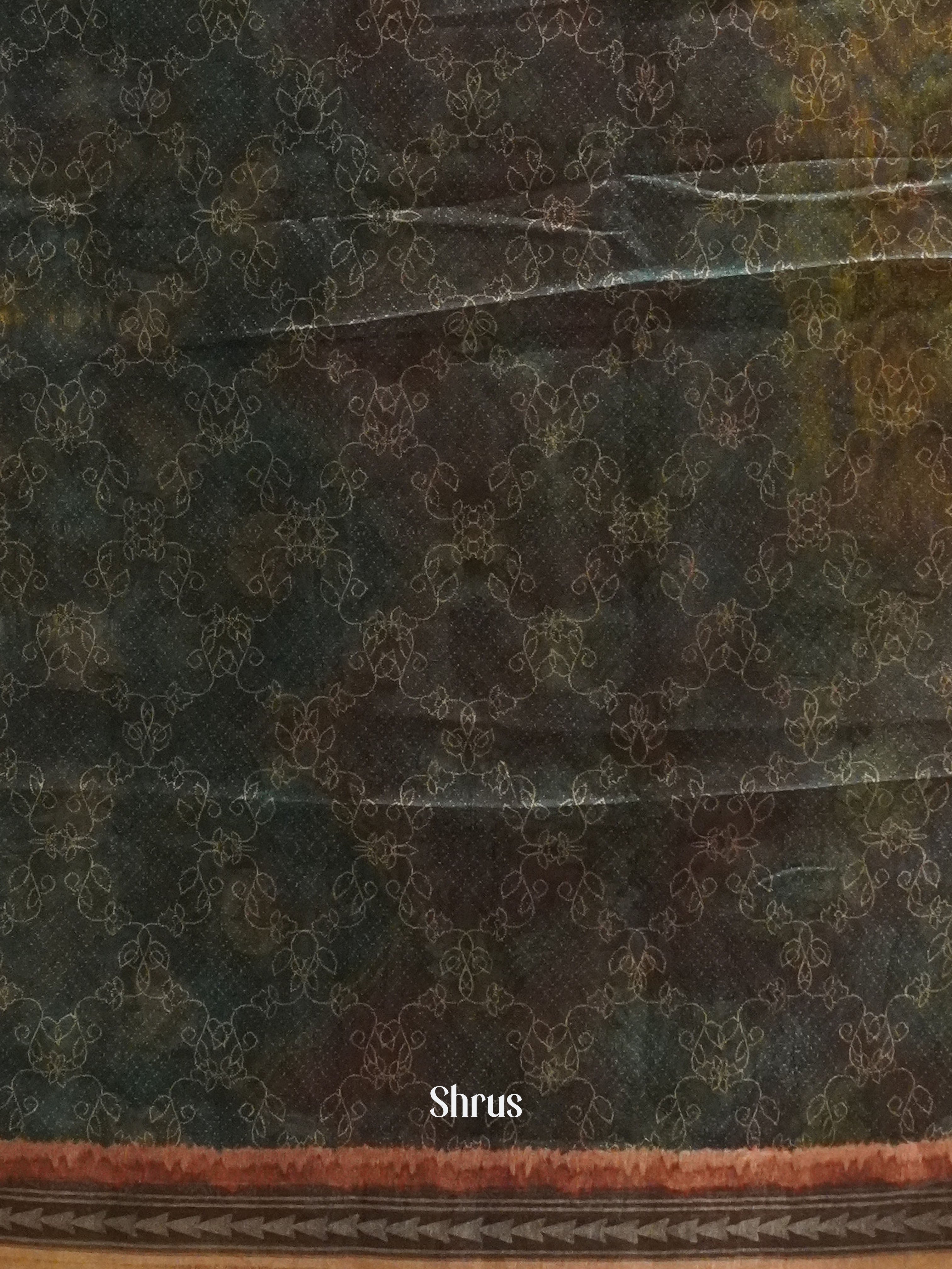 Brown & Black -Semi Chanderi - Shop on ShrusEternity.com