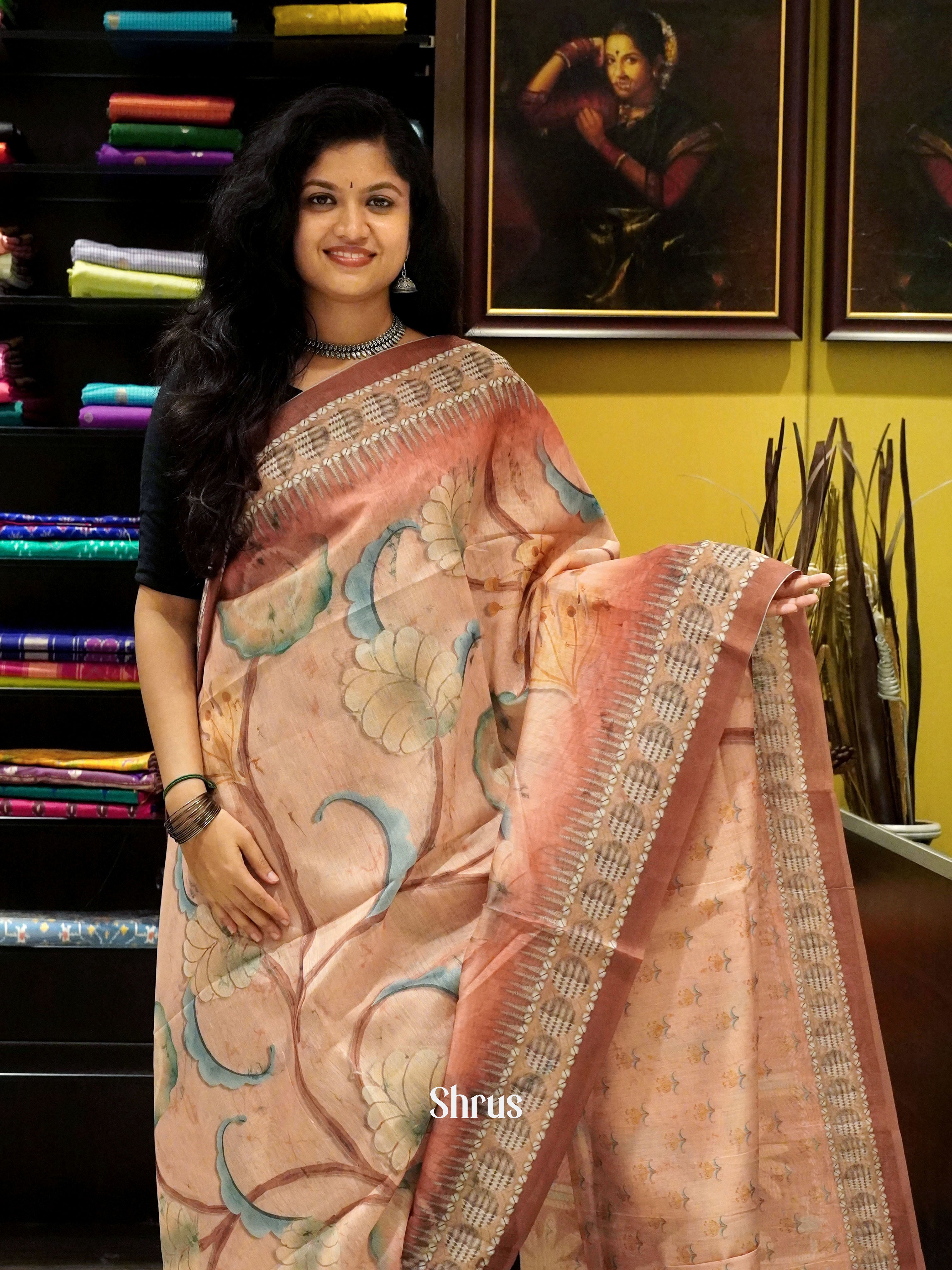 Dusty Pink -Semi Chanderi - Shop on ShrusEternity.com