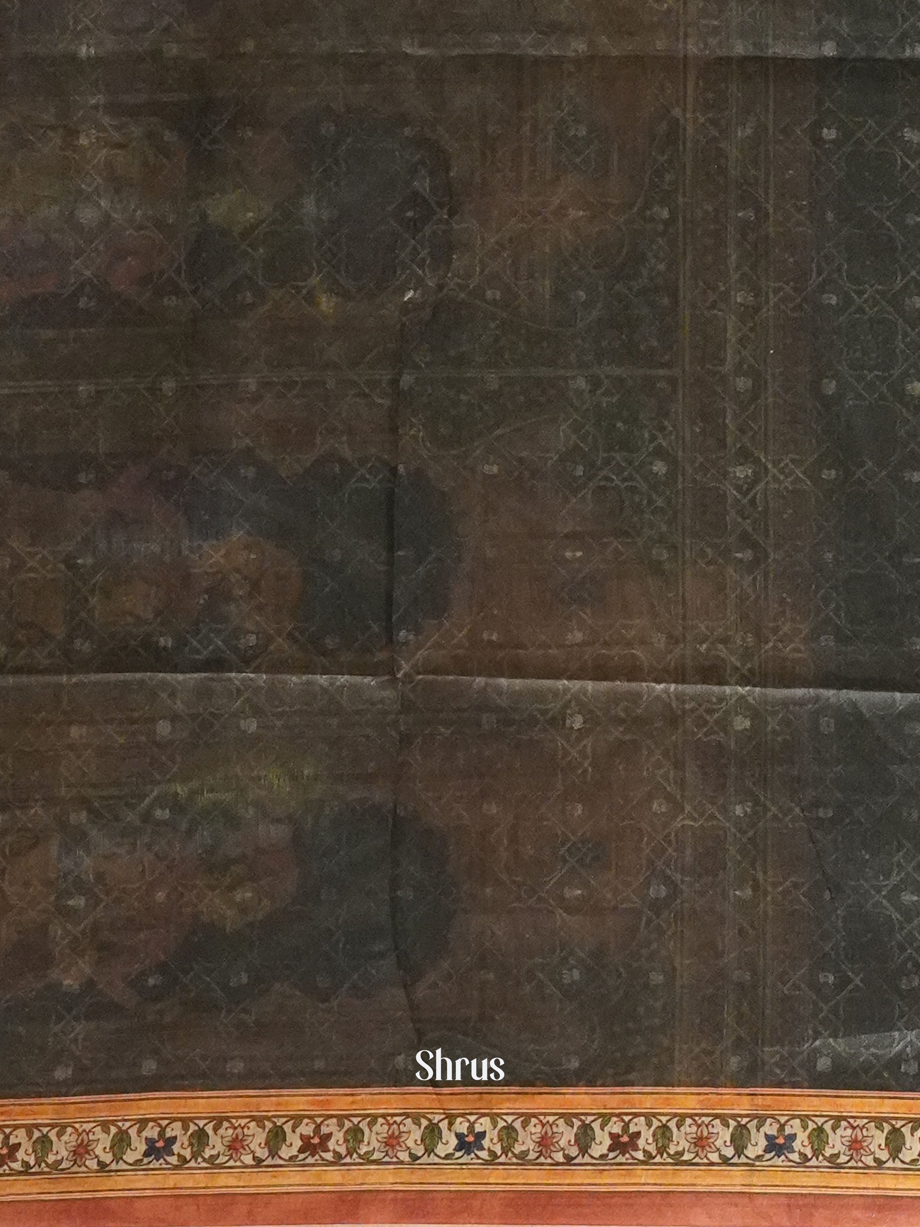Black & Brown -Semi Chanderi - Shop on ShrusEternity.com