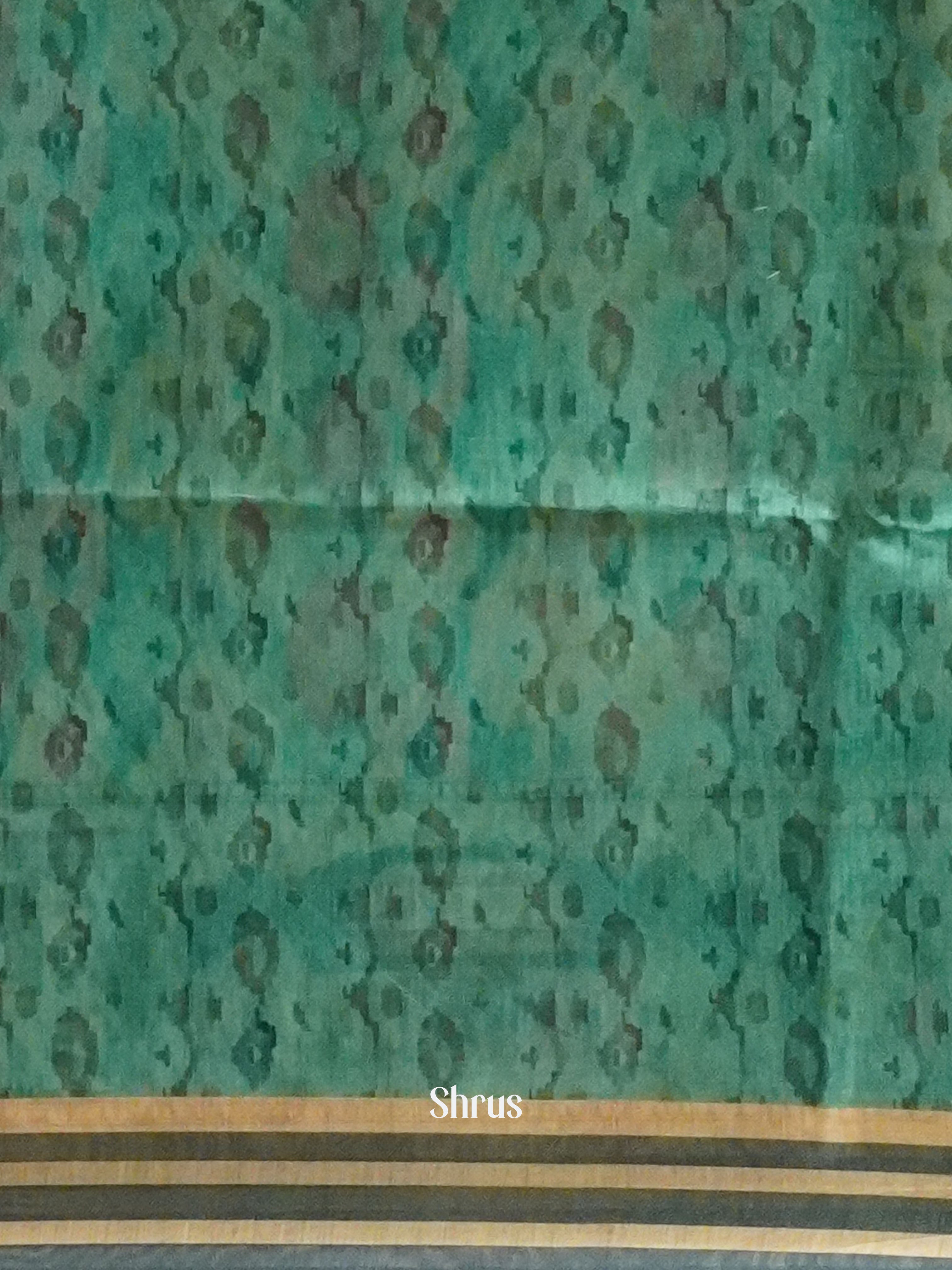 Multicolor & Green -Semi Chanderi - Shop on ShrusEternity.com