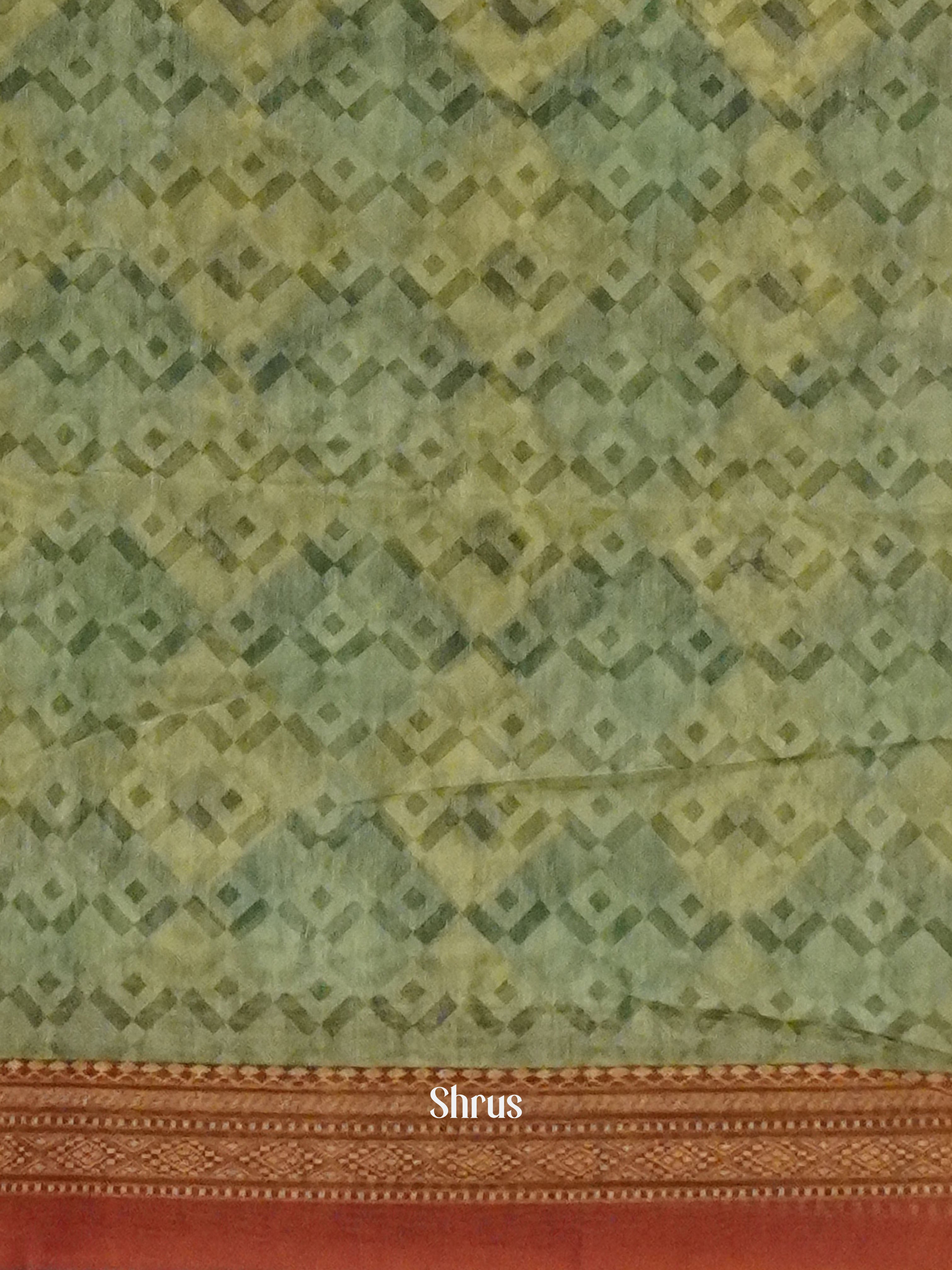 Green & Brown - Semi Chanderi - Shop on ShrusEternity.com