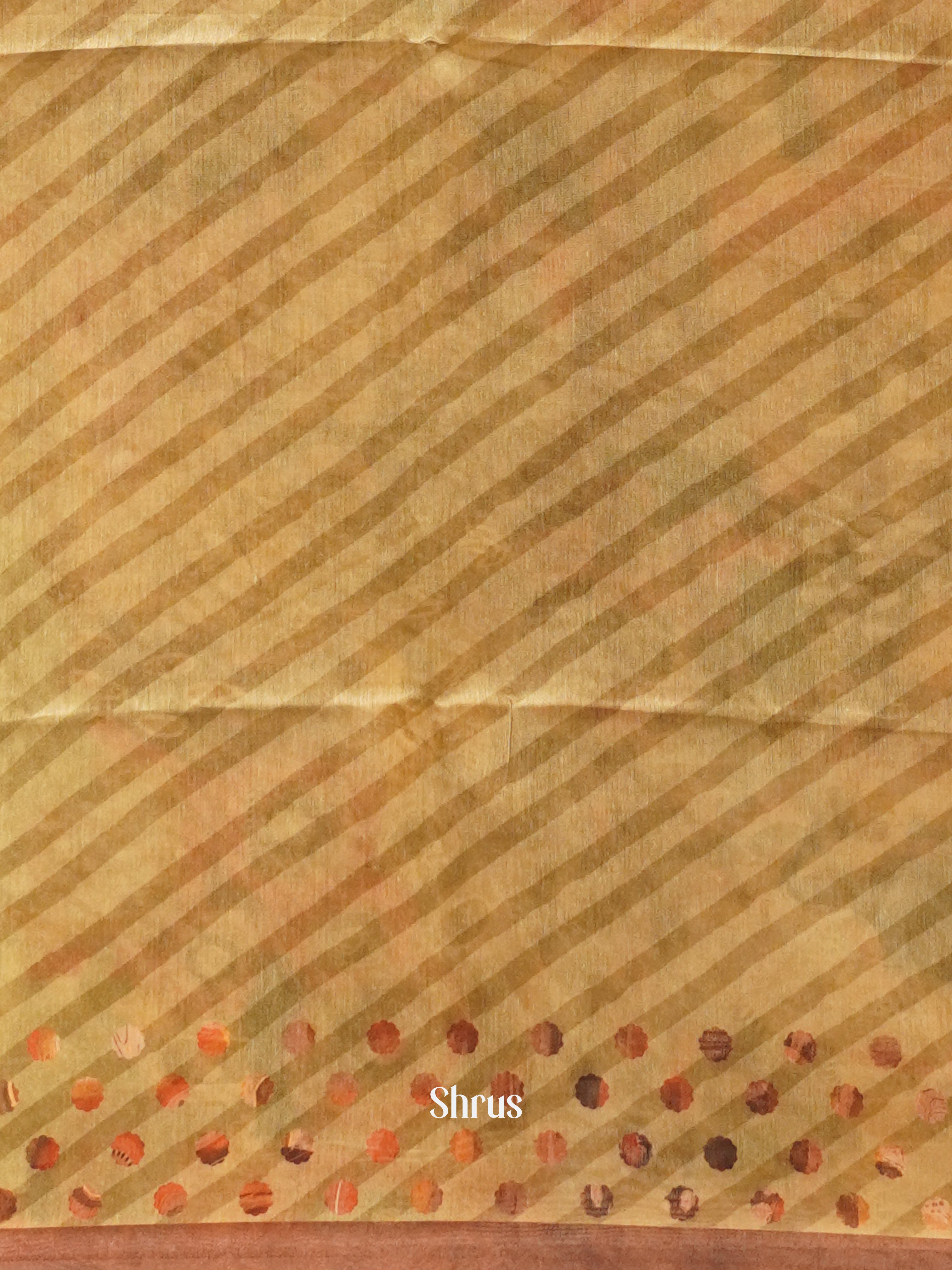 Orange & Brown - Semi Chanderi Saree - Shop on ShrusEternity.com