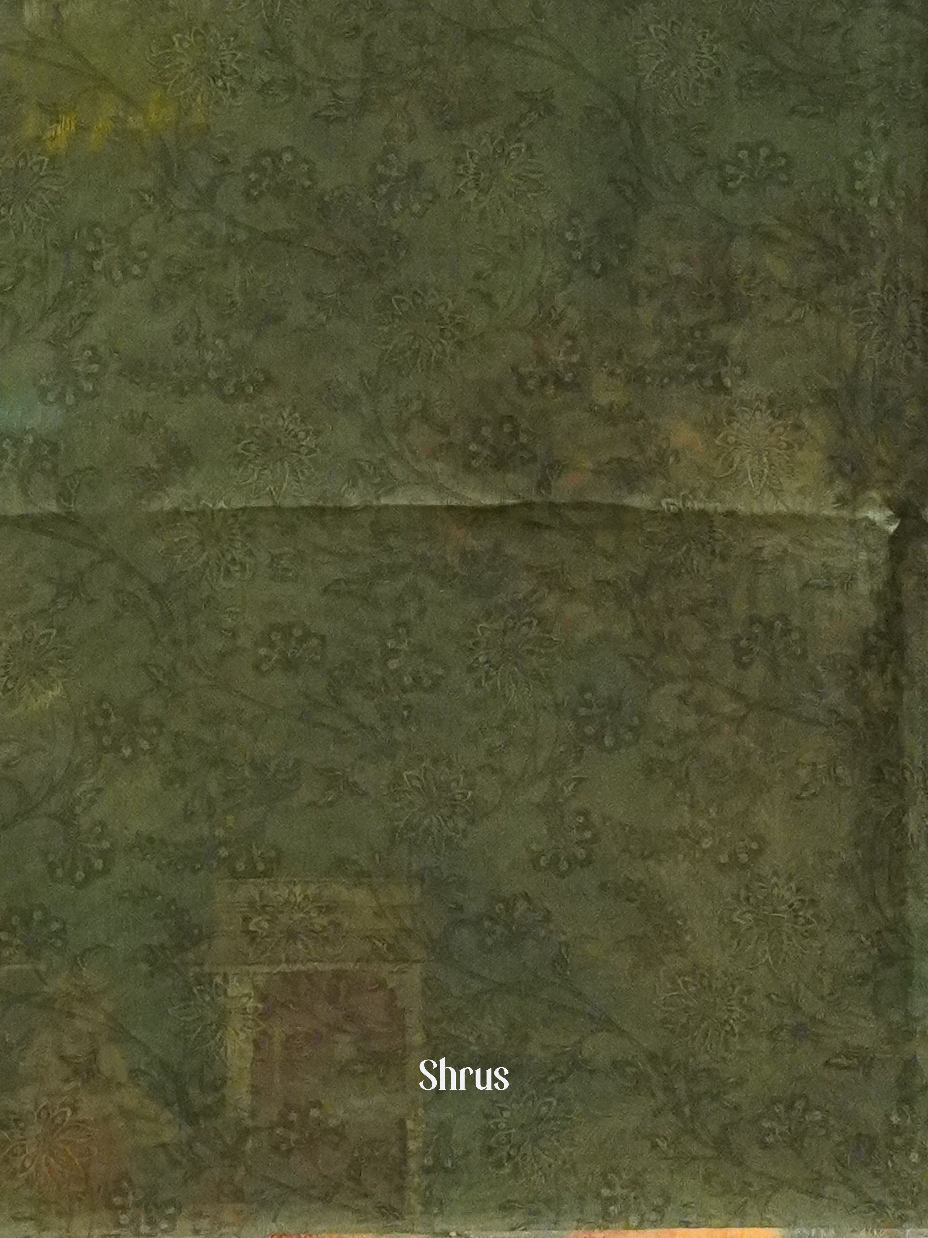 Green & Brown -Semi Chanderi - Shop on ShrusEternity.com