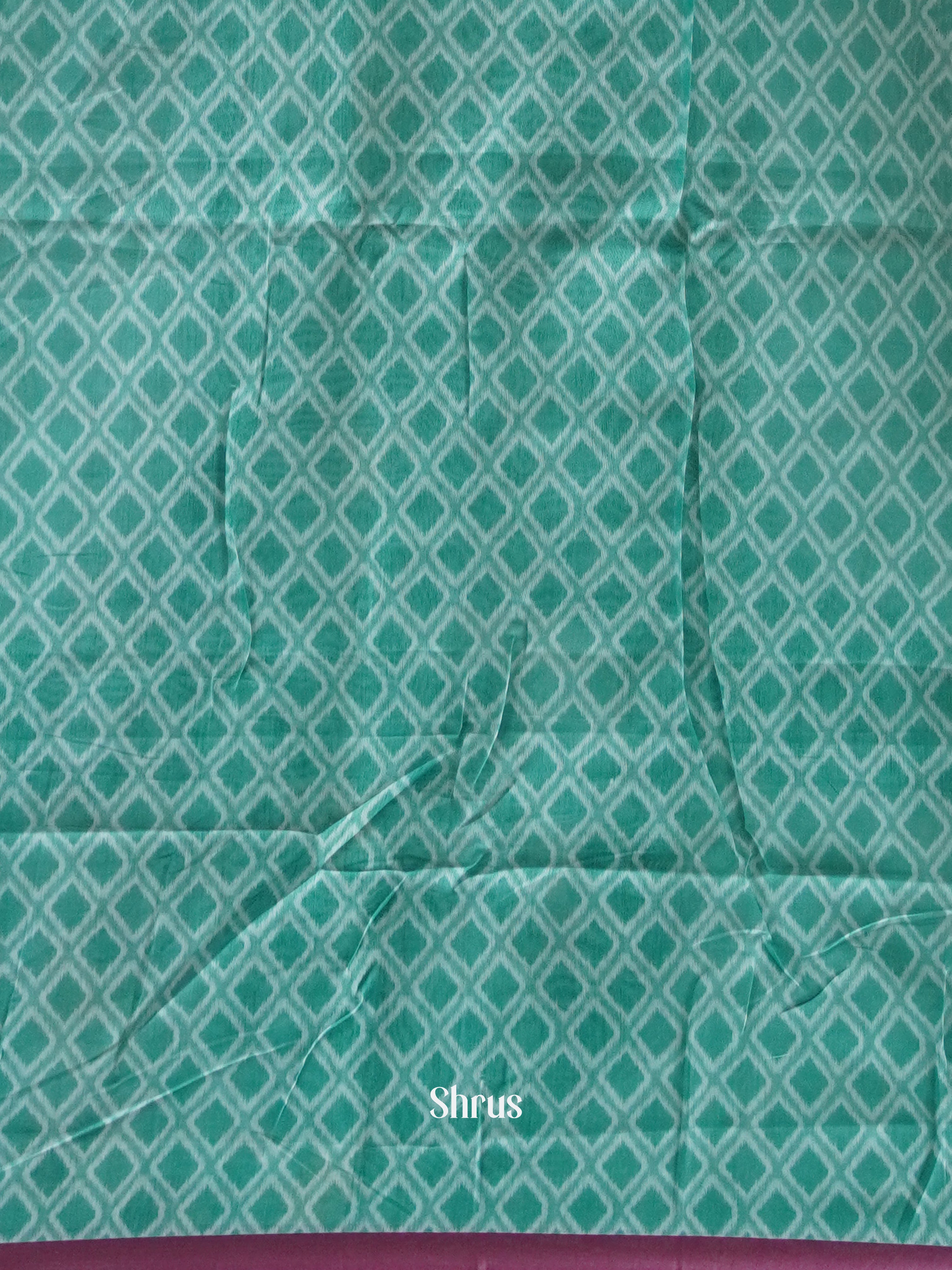 Green & Cream - Semi Chanderi Saree - Shop on ShrusEternity.com