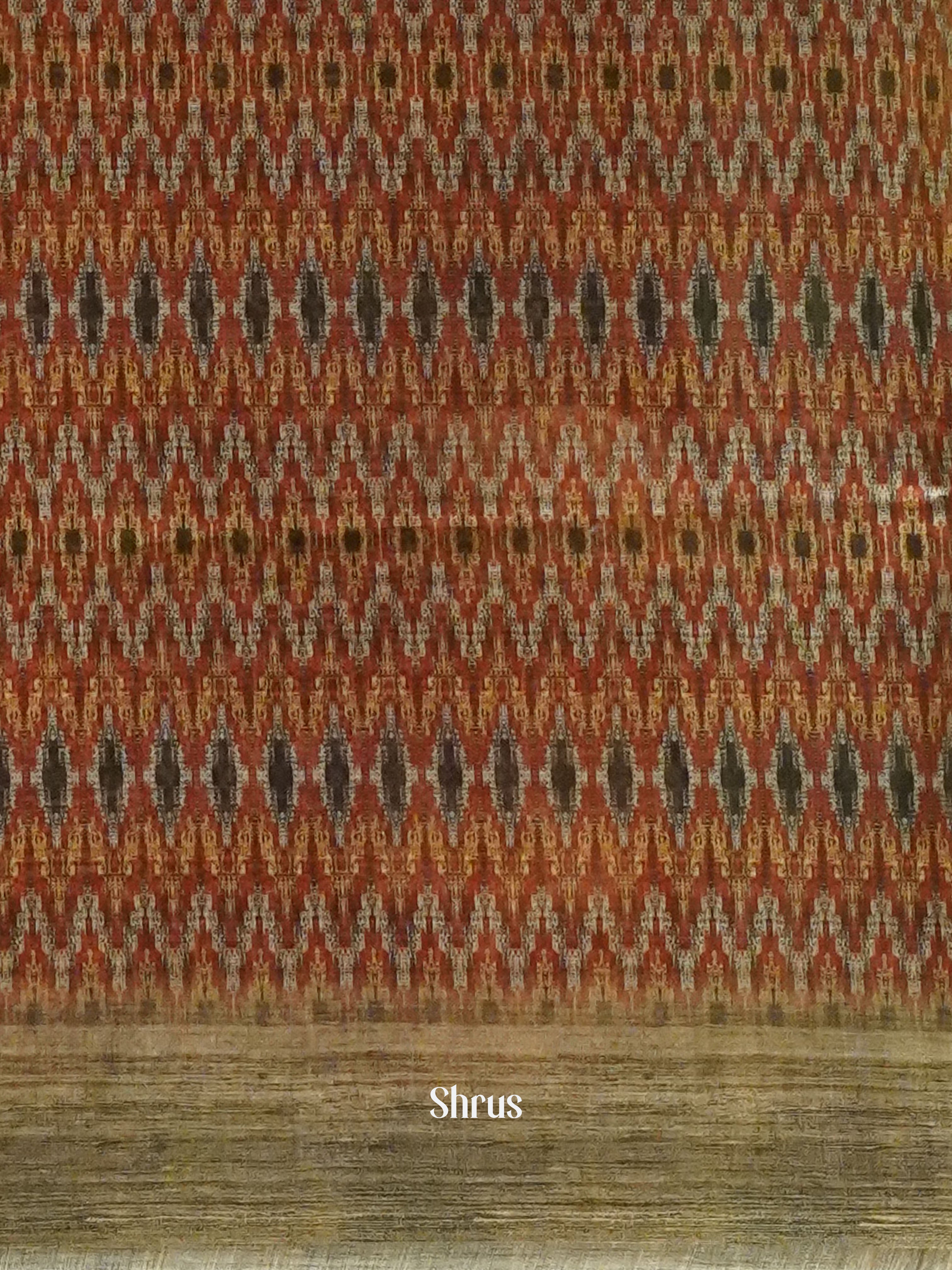 Brown & Grey -Semi Chanderi - Shop on ShrusEternity.com