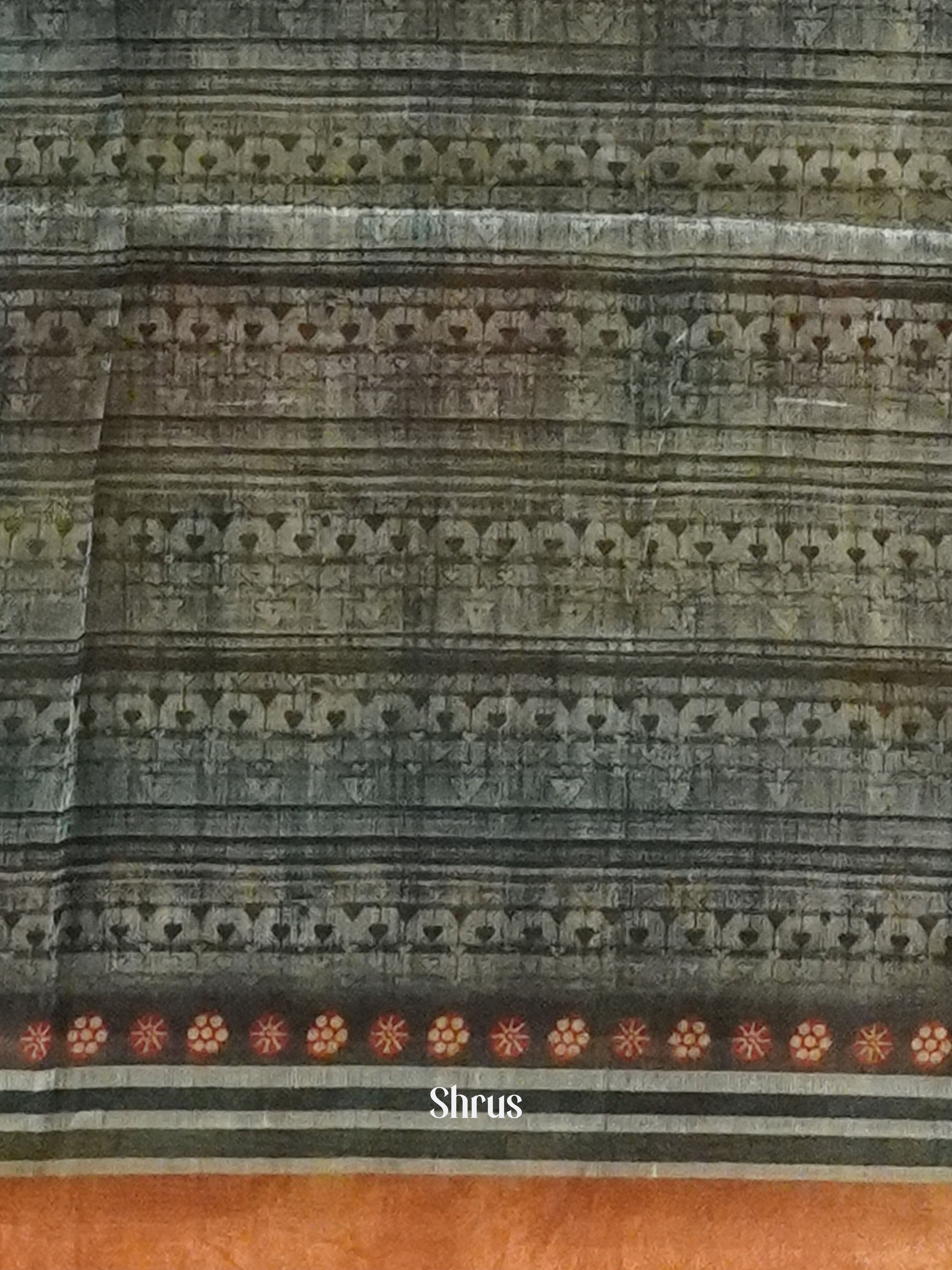 Grey & Brown -Semi Chanderi - Shop on ShrusEternity.com