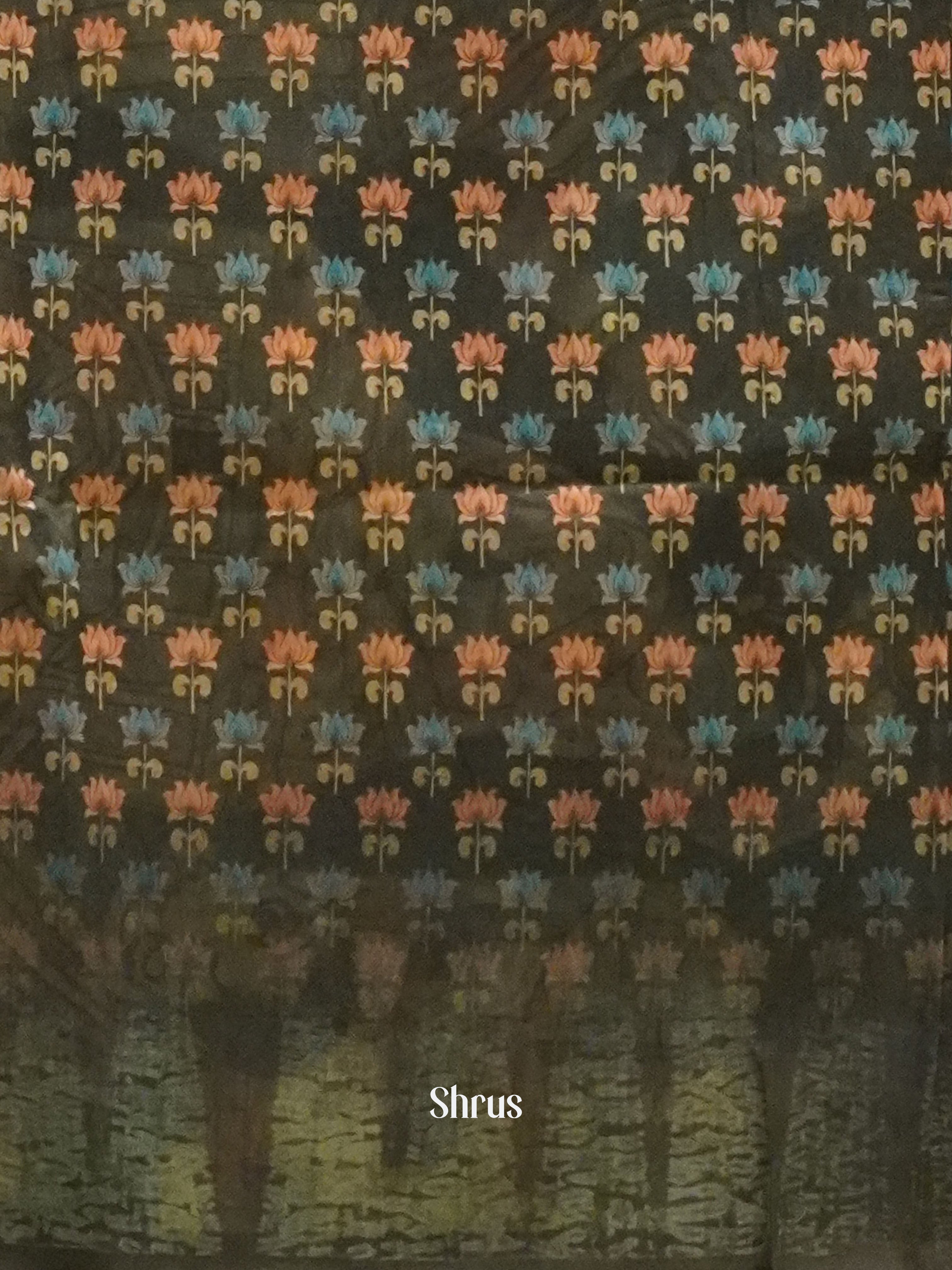 Brown & Grey - Semi Chanderi - Shop on ShrusEternity.com