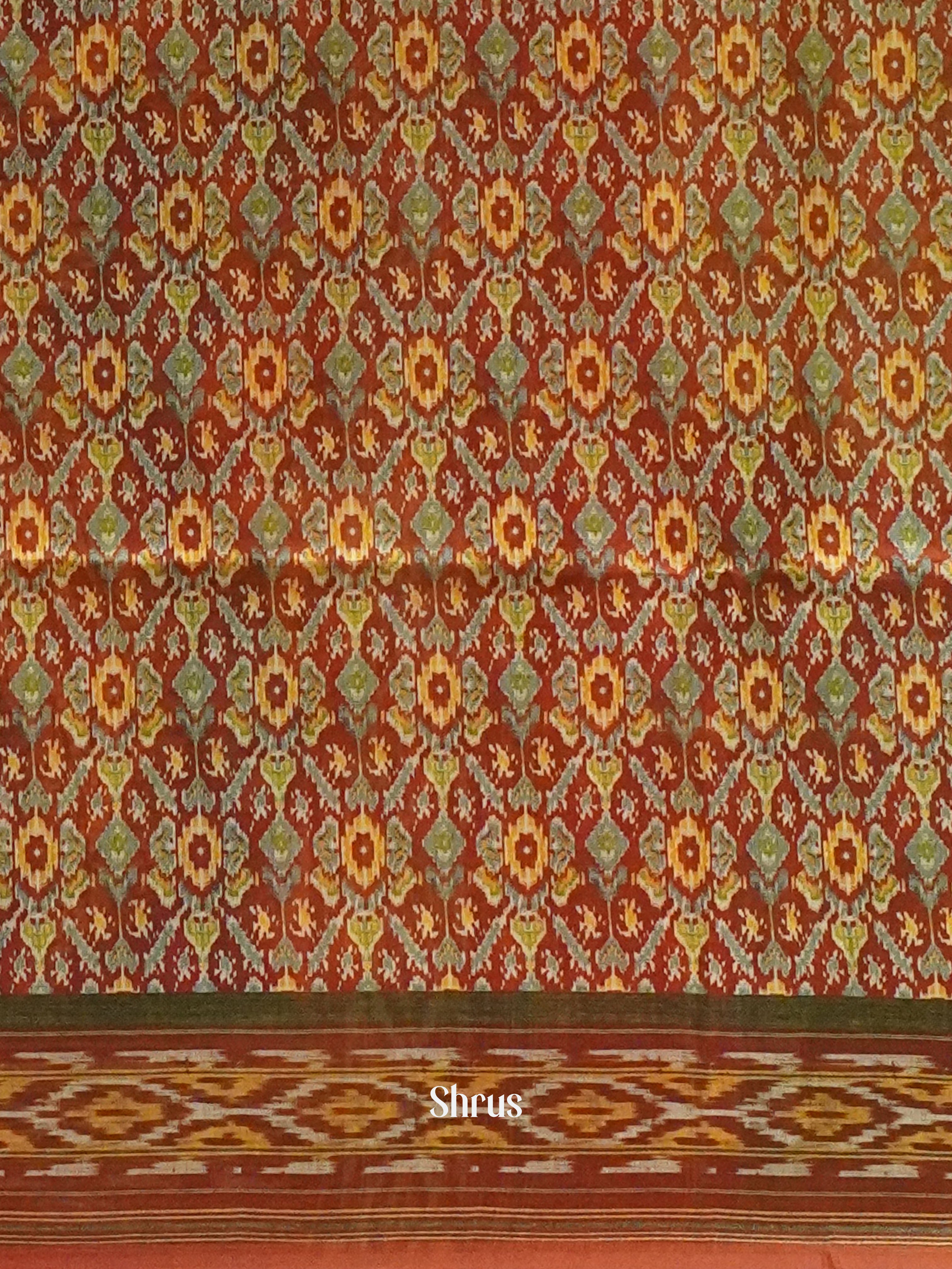 Blue & Brown -Semi Chanderi - Shop on ShrusEternity.com