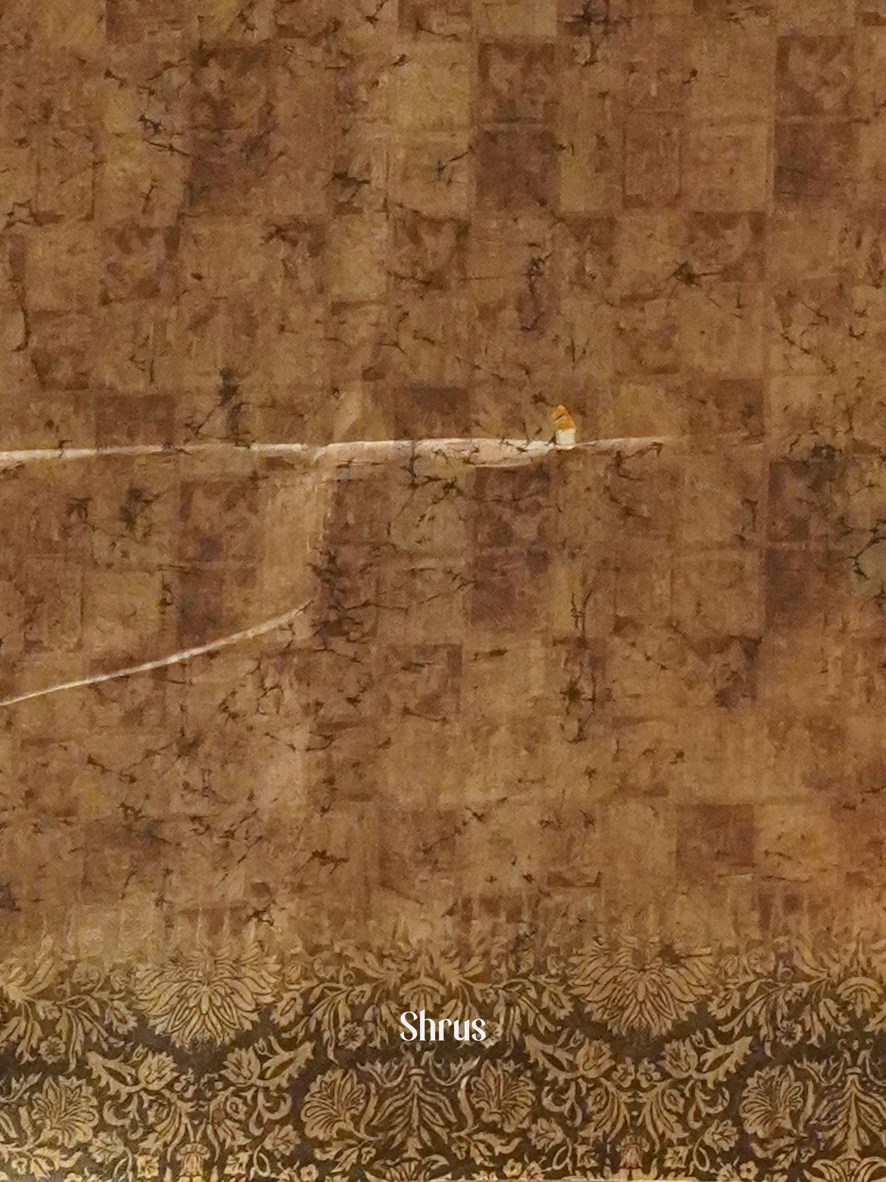 Brown & Black -Semi Chanderi - Shop on ShrusEternity.com